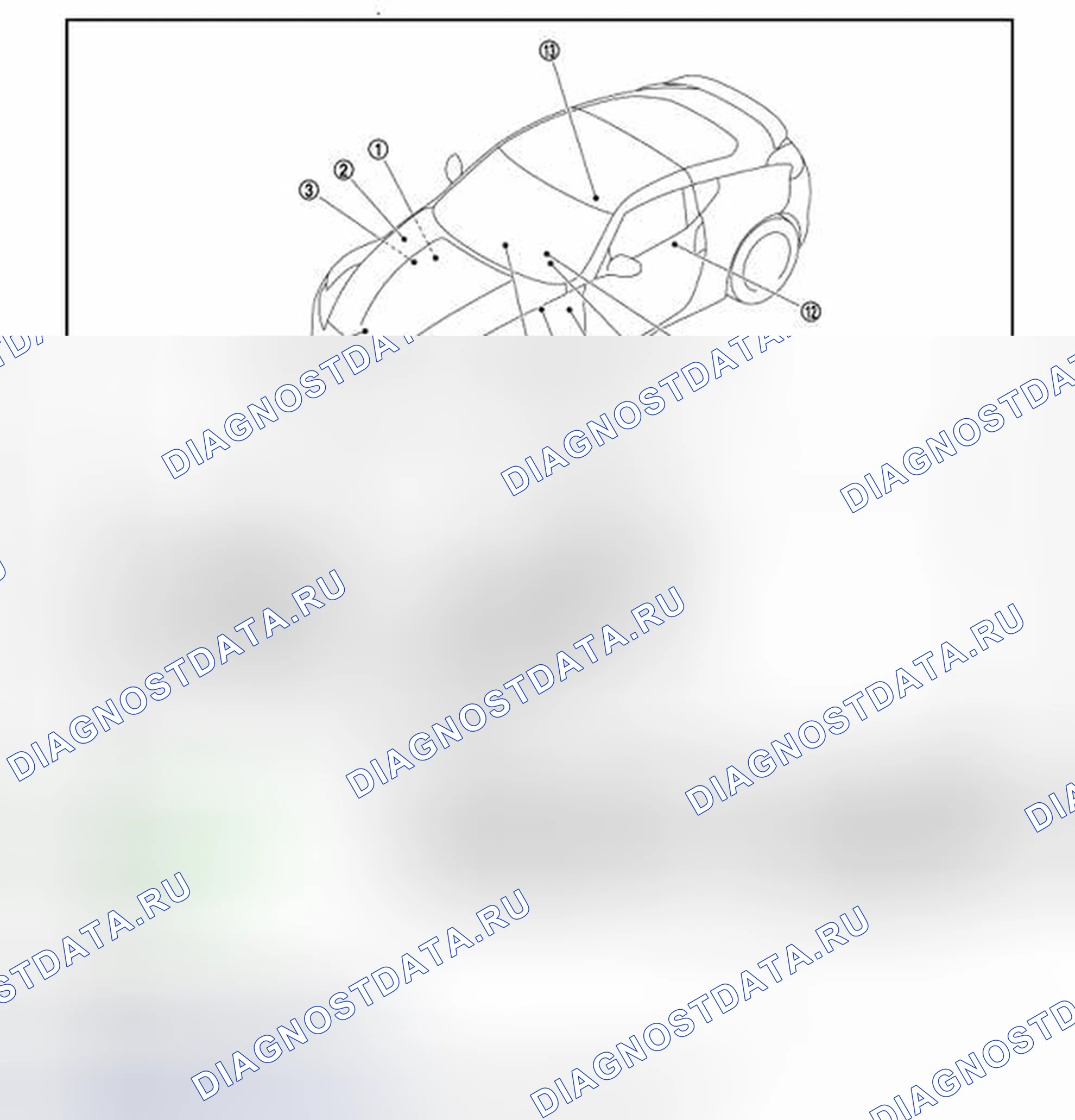 Рис. 15: ИНДИКАТОР ПЕРЕМЕЩЕНИЯ ВВЕРХ: расположение компонентов. Honda MDX I