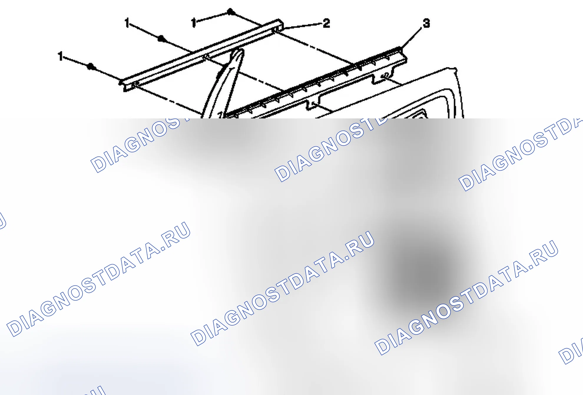 Рис. 60: Замена обивка верхнего удлинения (Acadia). Chevrolet Traverse I