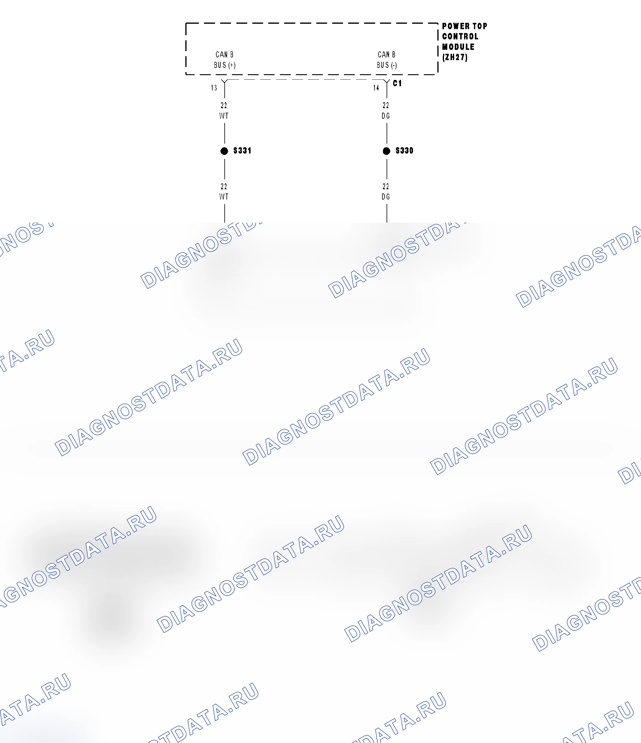 Рис. 507: 1020-00 (BCM) НЕТ СВЯЗИ С PTCM ИЛИ НЕПРАВИЛЬНОЕ ПРОГРАММИРОВАНИЕ. Chrysler Crossfire I final