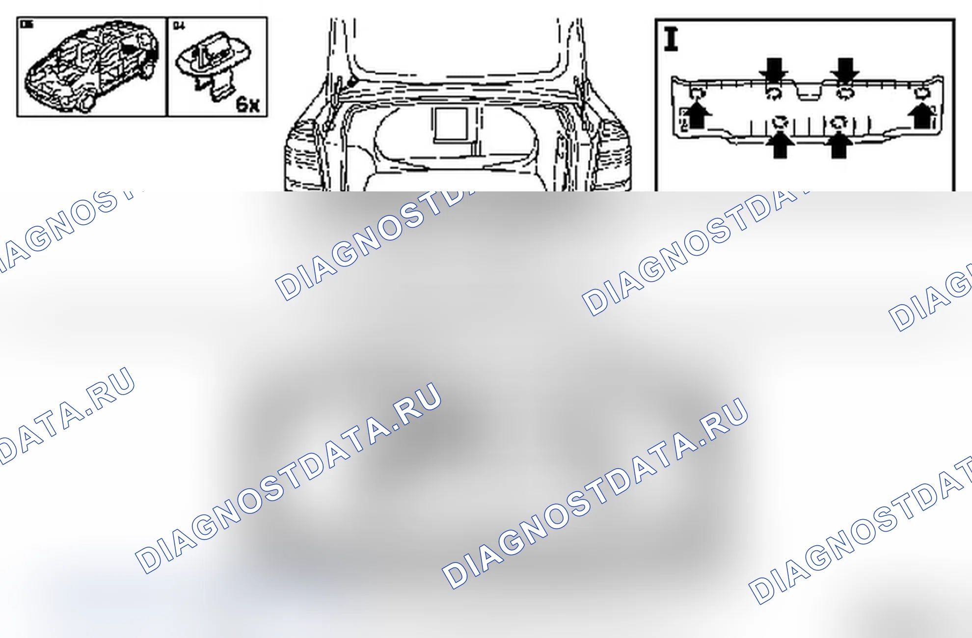 Замена внутренней обшивки задней панели внизу (модель F 68, F 69). Opel Vectra C
