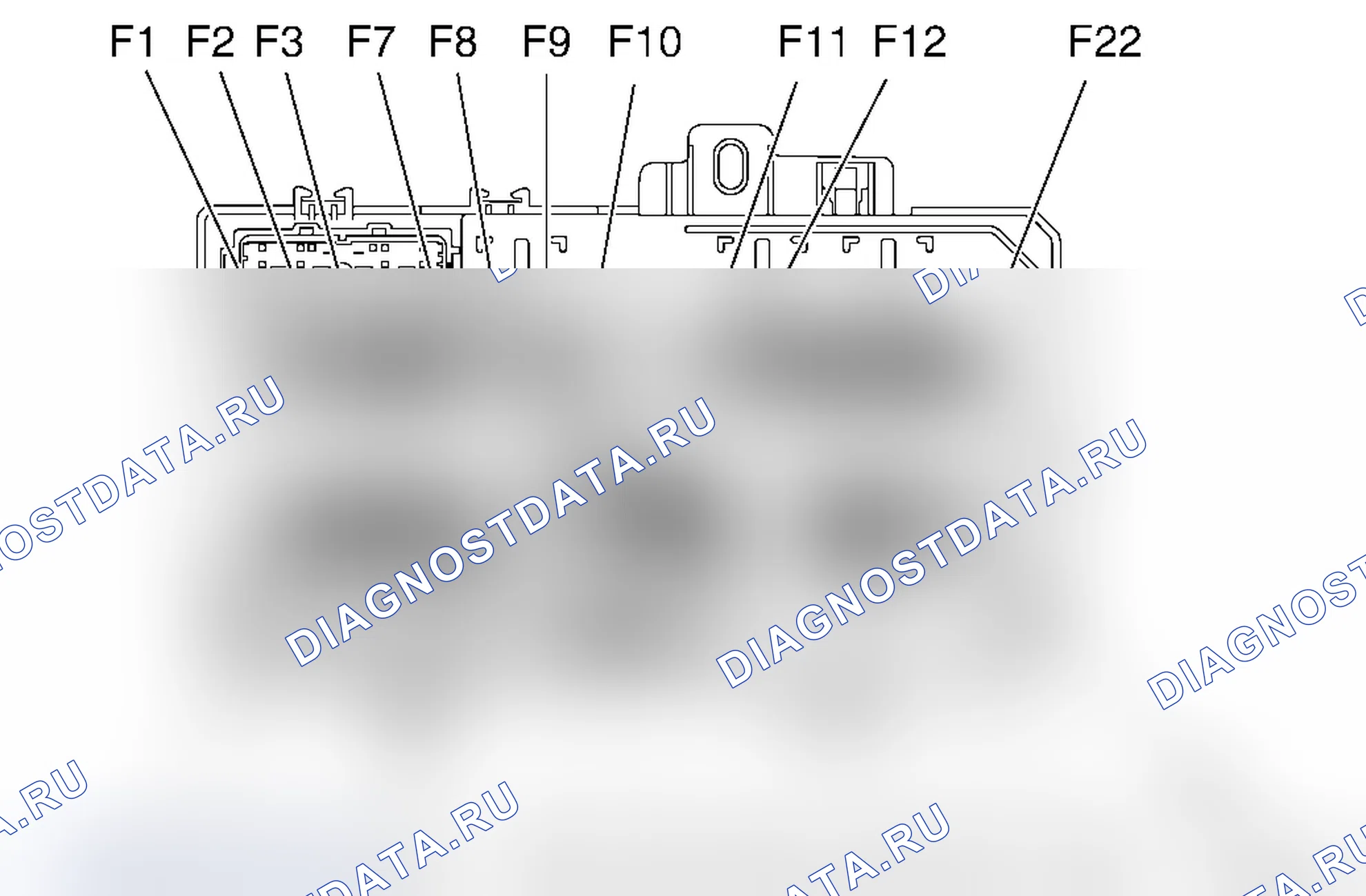 Расположение предохранителей в заднем электронном блоке (REC). Opel Astra H