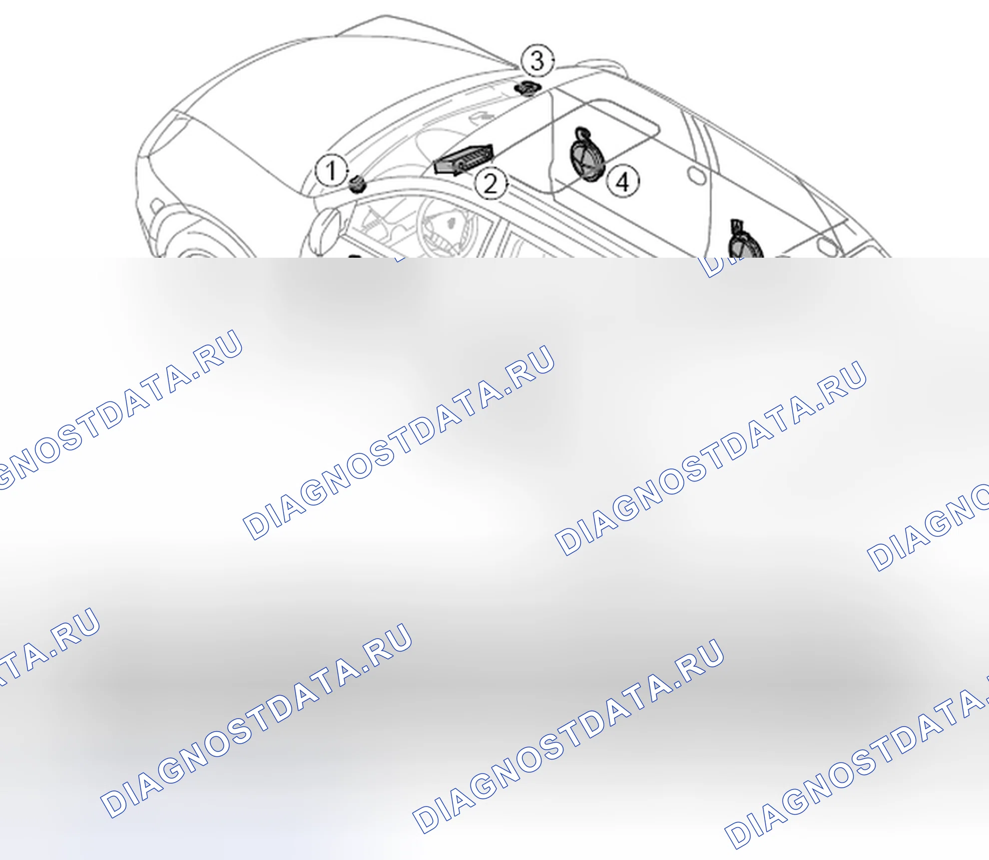 Рис. 26: Компоновка компонентов PCM2/ CDR23 основной звуковой системы. Porsche Cayenne Turbo I рестайлинг