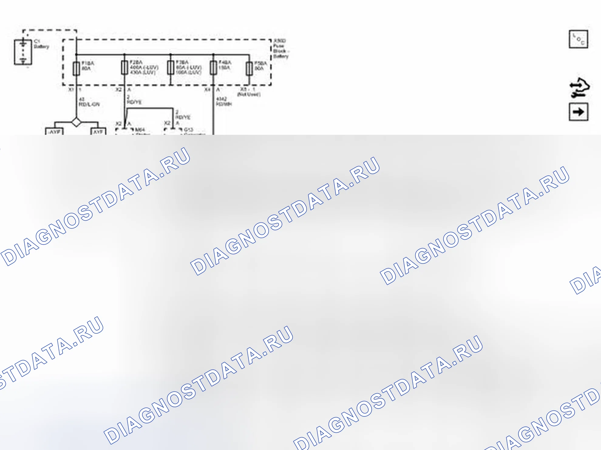 Рис. 48: Шина B + (1 из 2) (LUV или LUW). Chevrolet Sonic I