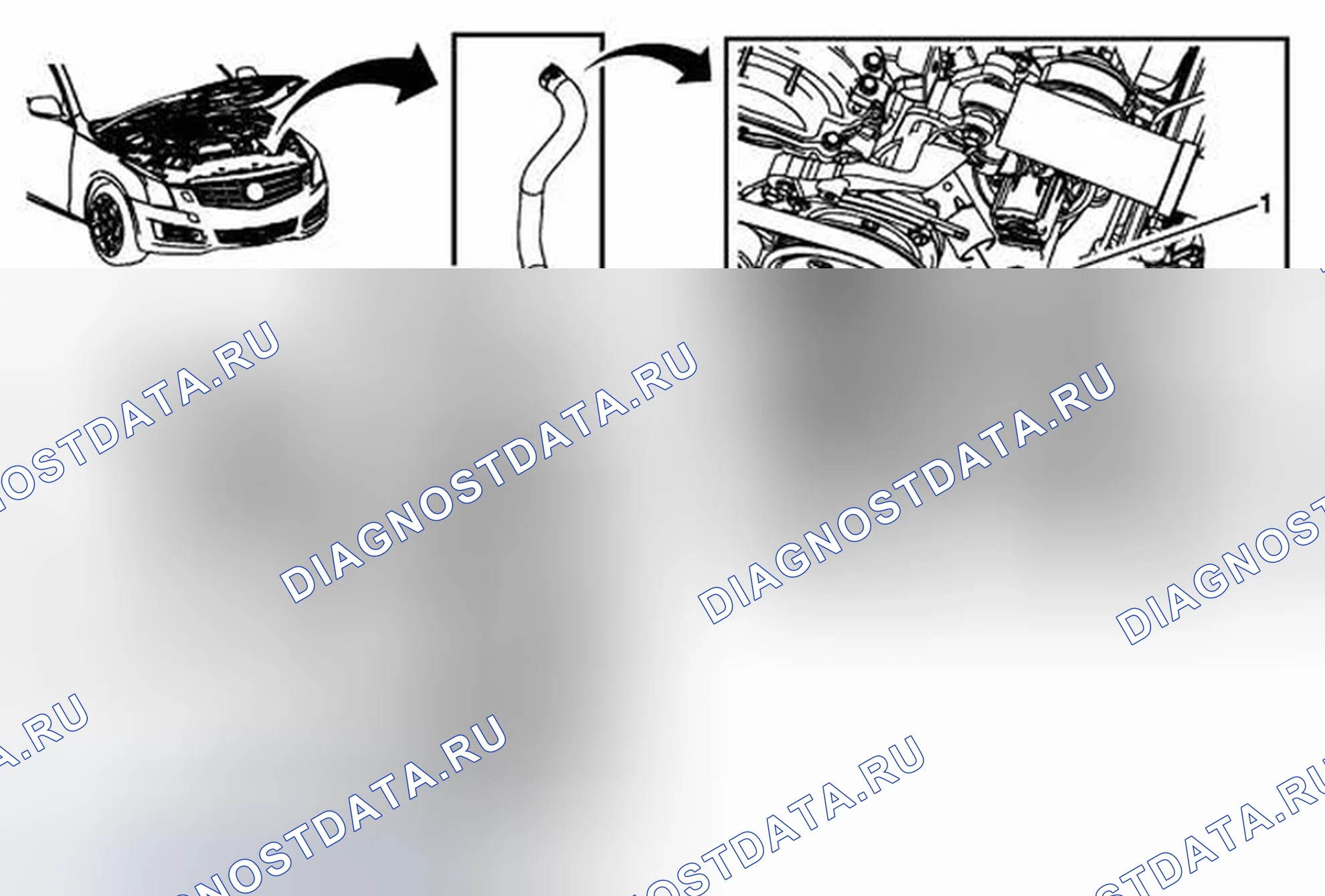 Рис. 6: Замена выпускного шланга радиатора (LTG без V03). Cadillac ATS I