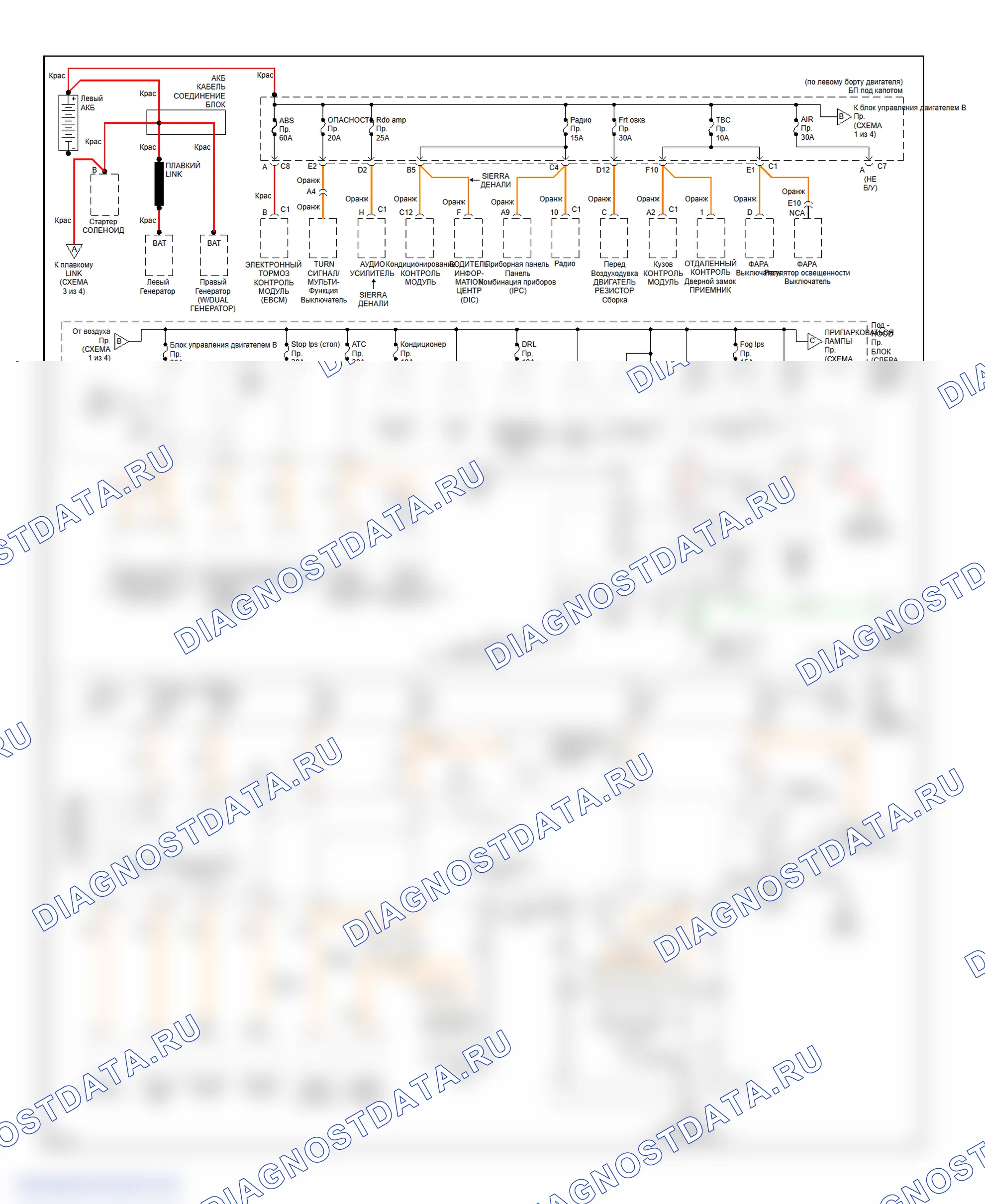 Power Distribution Circuit (1 of 4). GMC Sierra 2500 