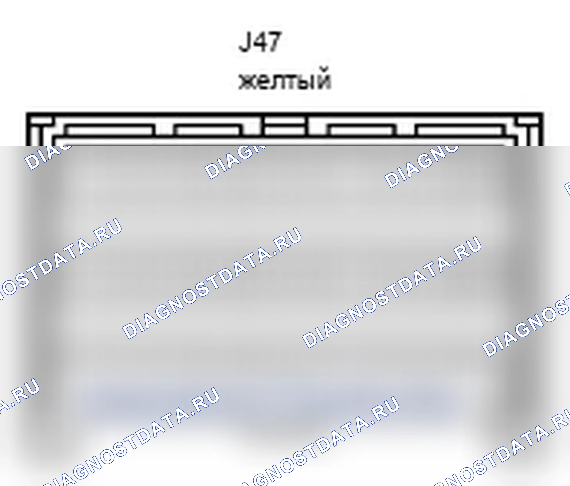Рис. 301: Вид с торца разъема датчика подушки безопасности в центре (J47). Lexus IS F I