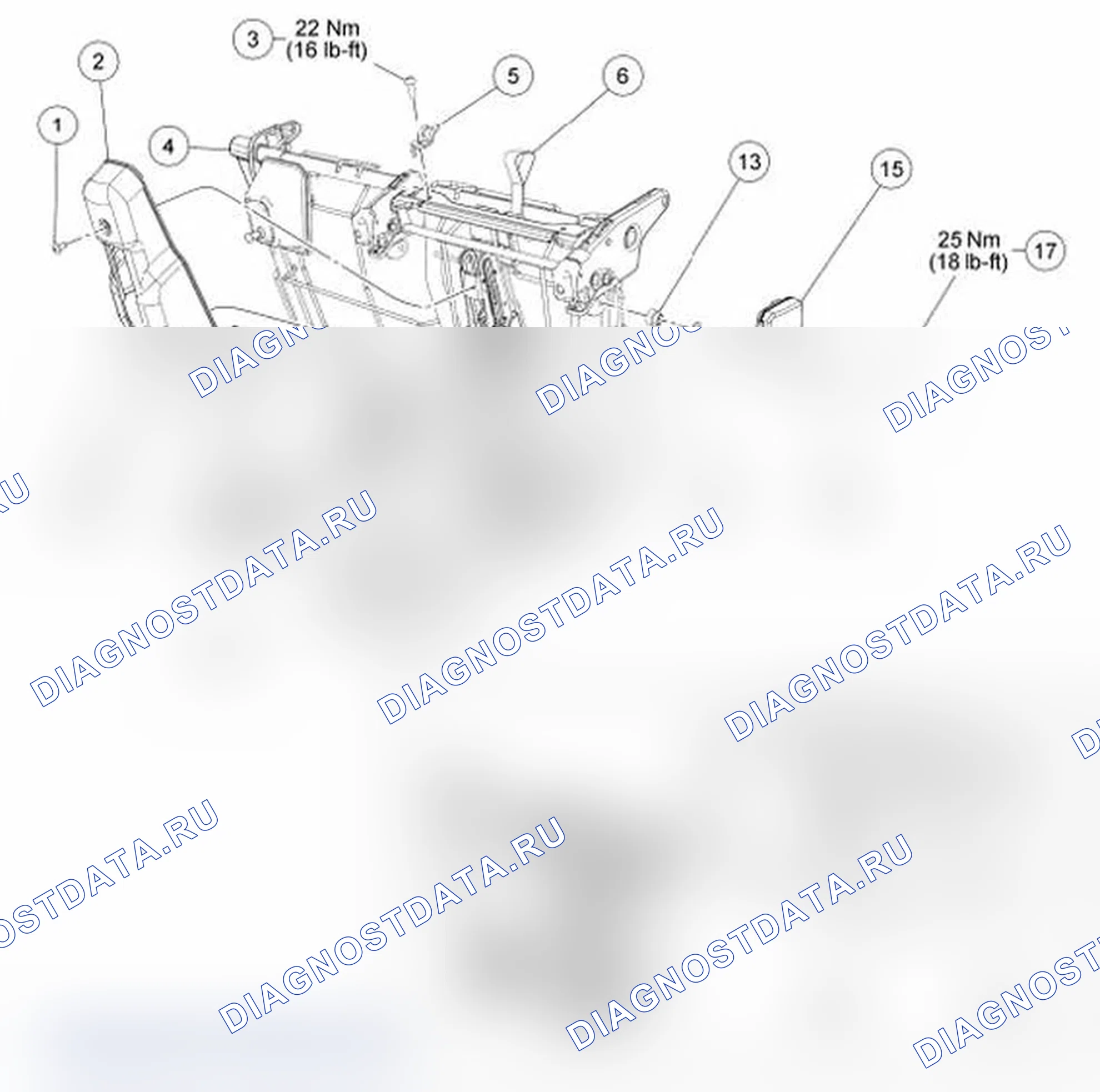 Рис. 20: Вид для разборки подушки. Ford Transit Connect I рестайлинг