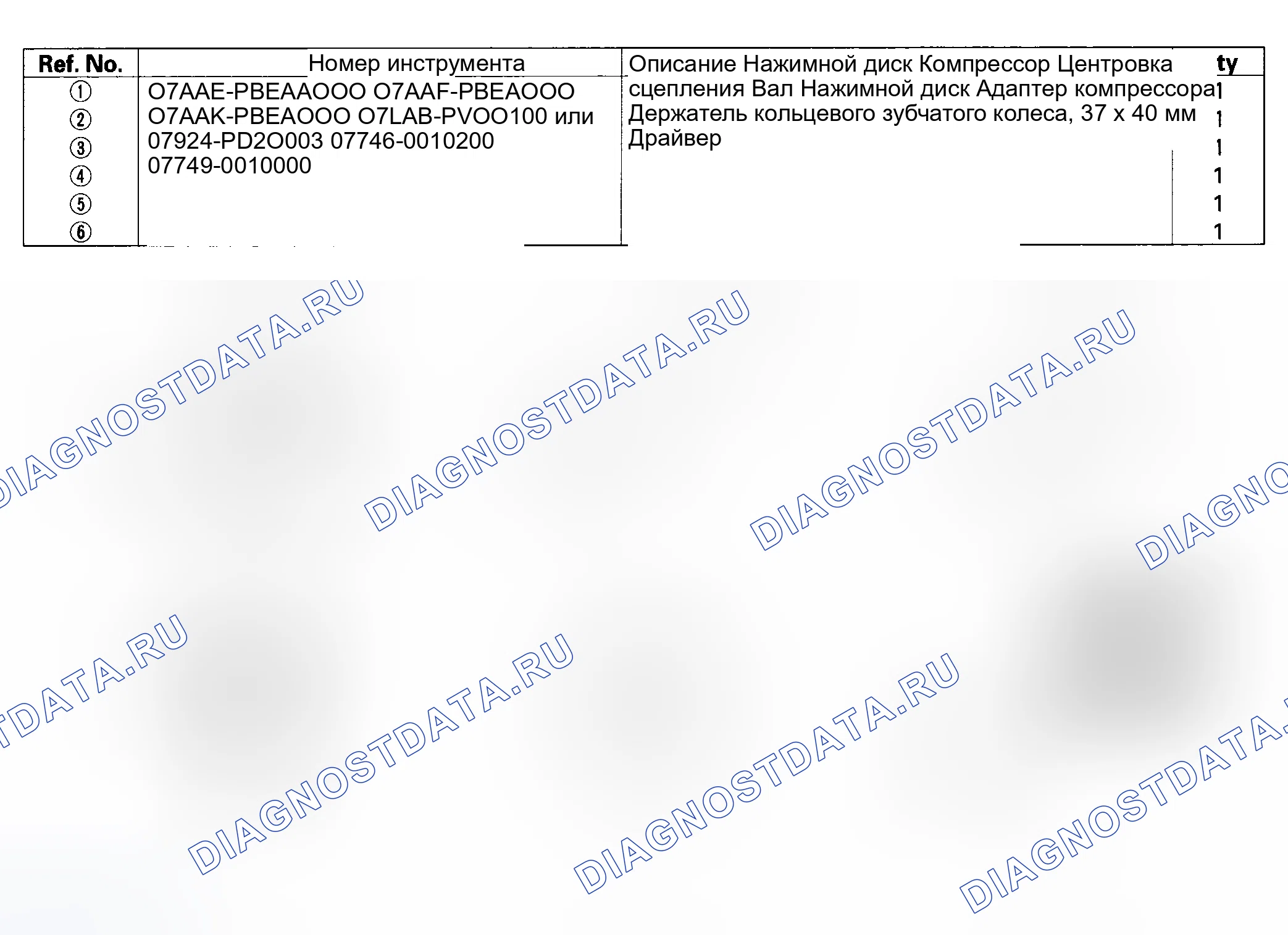 Рис. 30: Специальные инструменты. Honda Accord VII