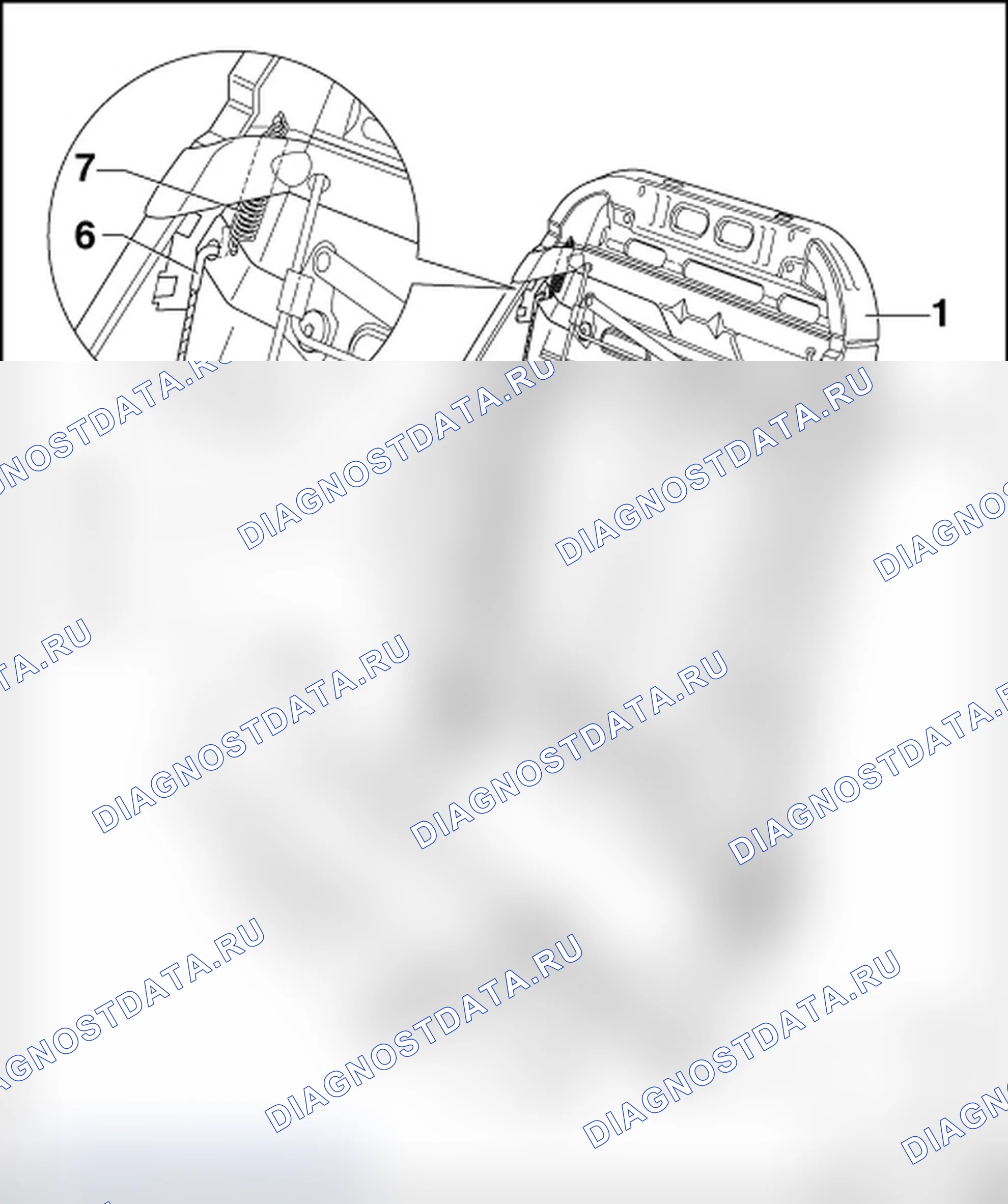 Рис. 49: ОБЗОР РАМЫ СПИНКИ В СБОРЕ ДО 04/03 И КАБРИОЛЕТ. Volkswagen New Beetle A4 рестайлинг