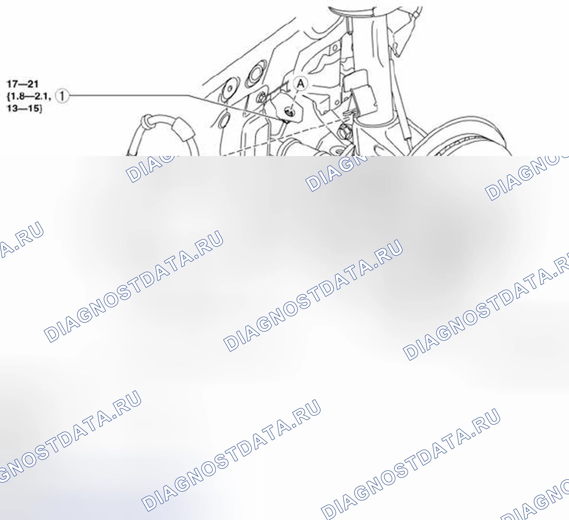 Рис. 32: ДЕМОНТАЖ / МОНТАЖ ТОРМОЗНОГО ШЛАНГА (ПЕРЕДНЕГО) [Mzr 2.0, SKYACTIV-G 2.0. Mazda 3 BL рестайлинг