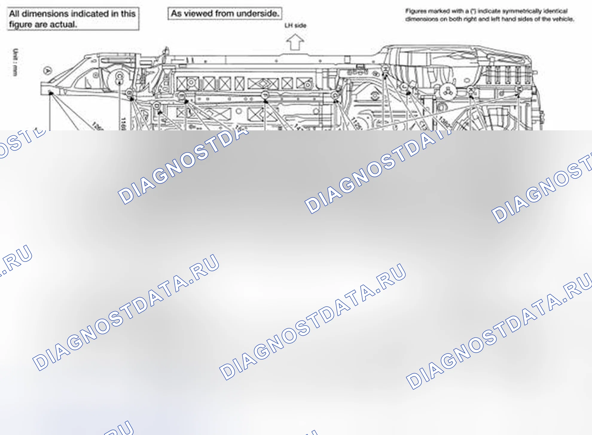 Рис. 34: Определение размера нижней части тела. Nissan Altima L32