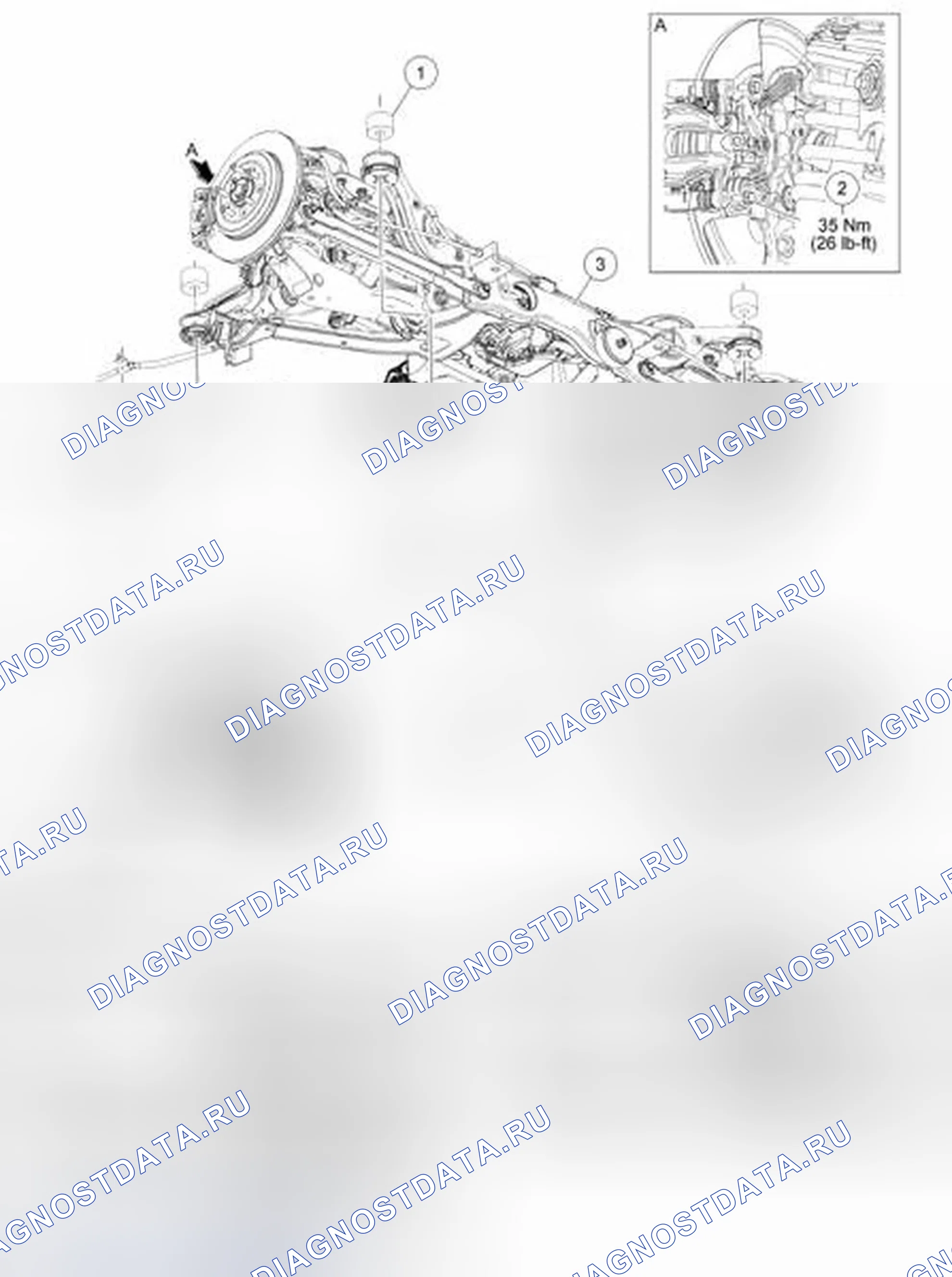 Рис. 23: Подрамник - задний. Ford Freestyle I
