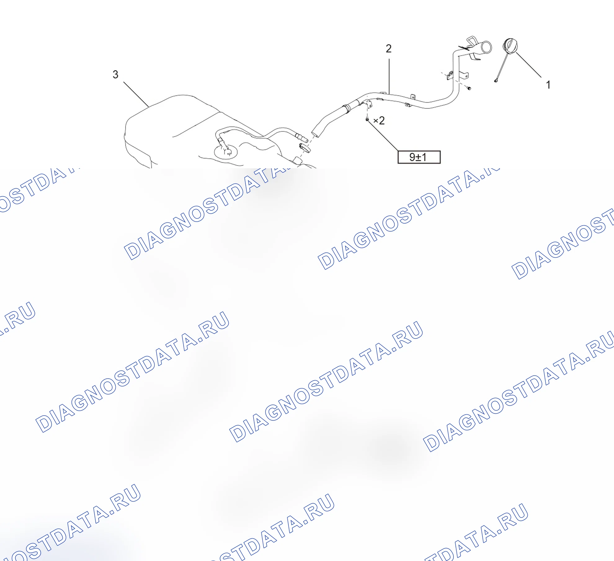 Схема расположения топливного бак — Haval Cool-Dog. Haval Cool Dog I