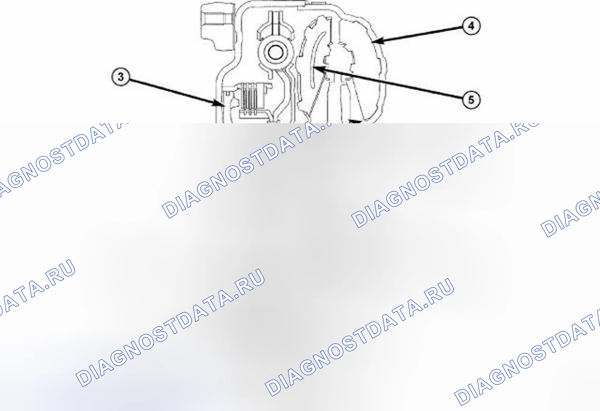 Рис. 758: ТОЧКИ УТЕЧКИ ГИДРОТРАНСФОРМАТОРА. RAM Pickup 2500 