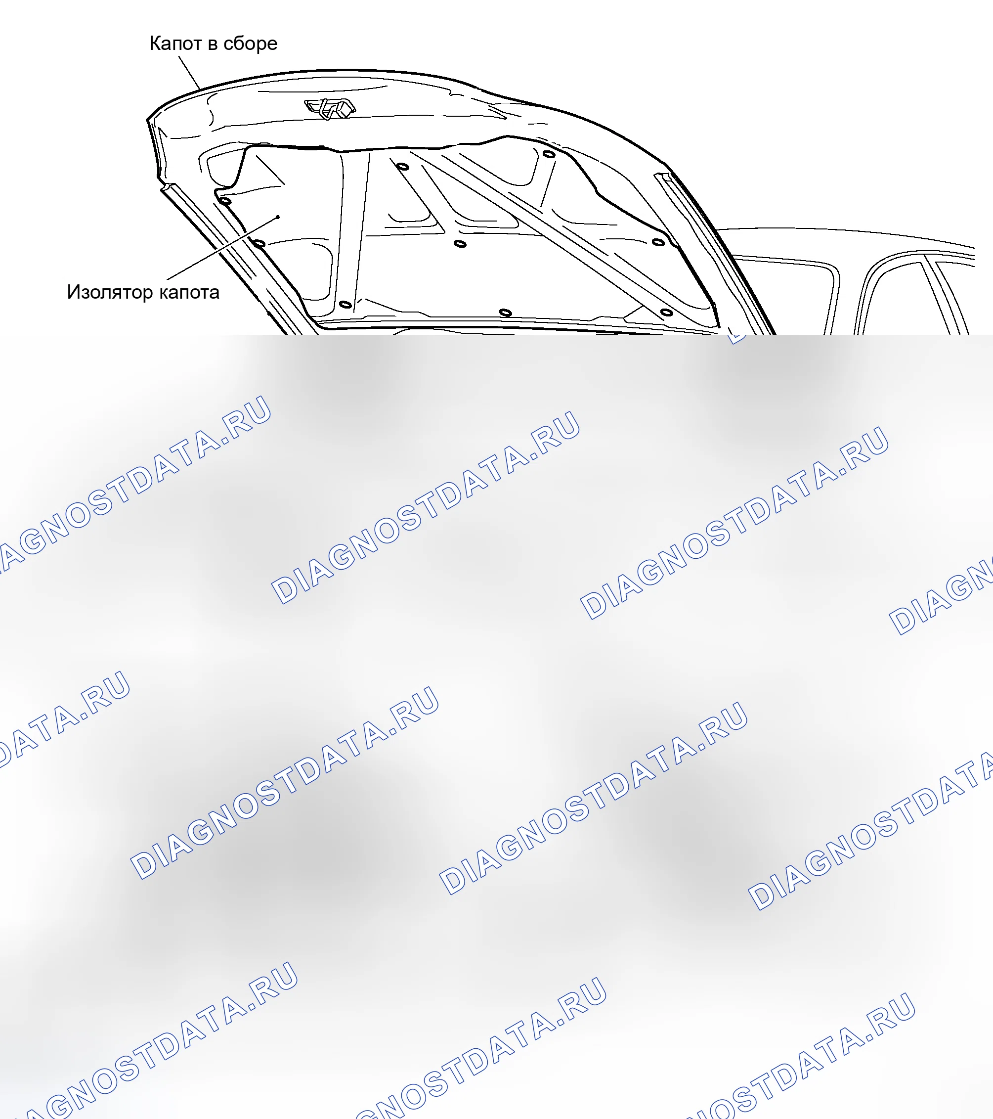 Рис. 31: Снятие и установка капота в сборе. Honda N-BOX+ I