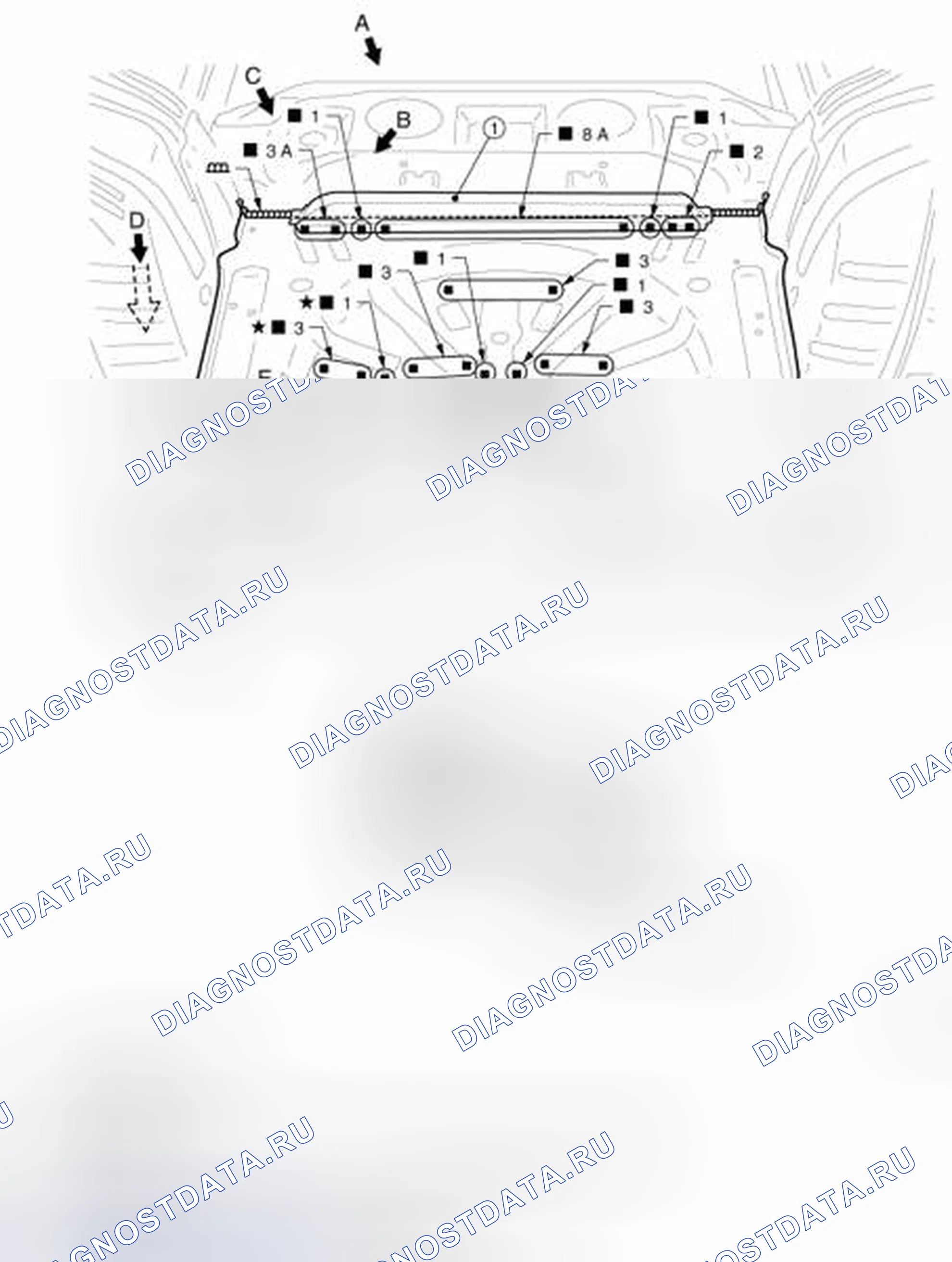 Рис. 62: Задний пол. Honda Inspire I