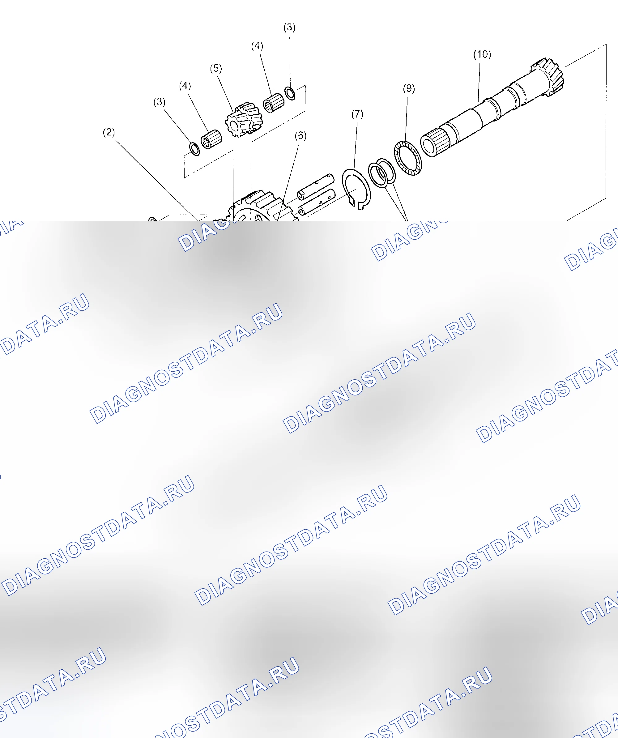 Рис. 715: ЦЕНТРАЛЬНЫЙ ДИФФЕРЕНЦИАЛ В СБОРЕ. Subaru Impreza GD/GC/GG рестайлинг