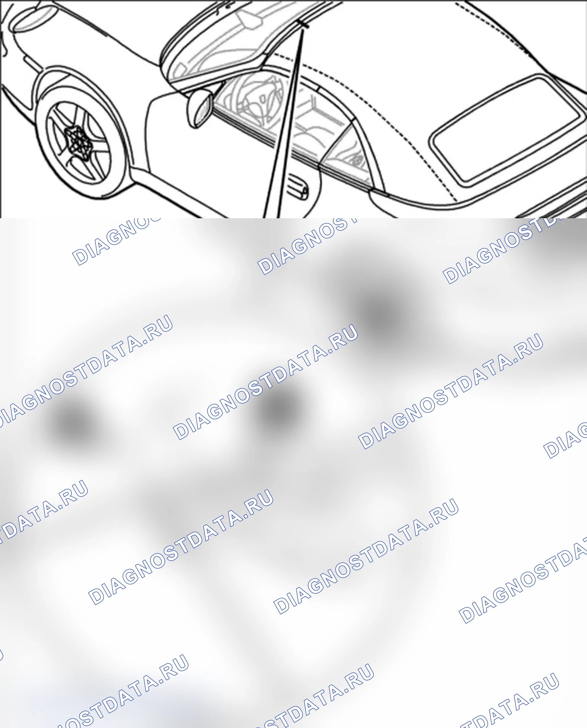 Рис. 767: Размеры зазоров с кабриолет верхом. Porsche 911 GT3 997