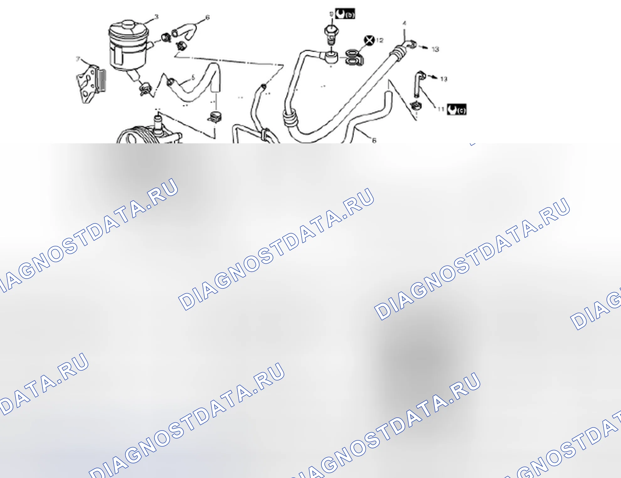 Рис. 56: Компоненты шланга / трубы трубной обвязки. Suzuki SX4 I