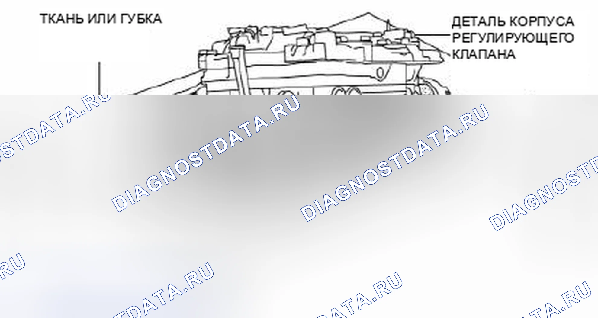 Рис. 440: Идентификация компонента корпуса регулирующего клапана и ткани или губки. Mazda 3 BL рестайлинг