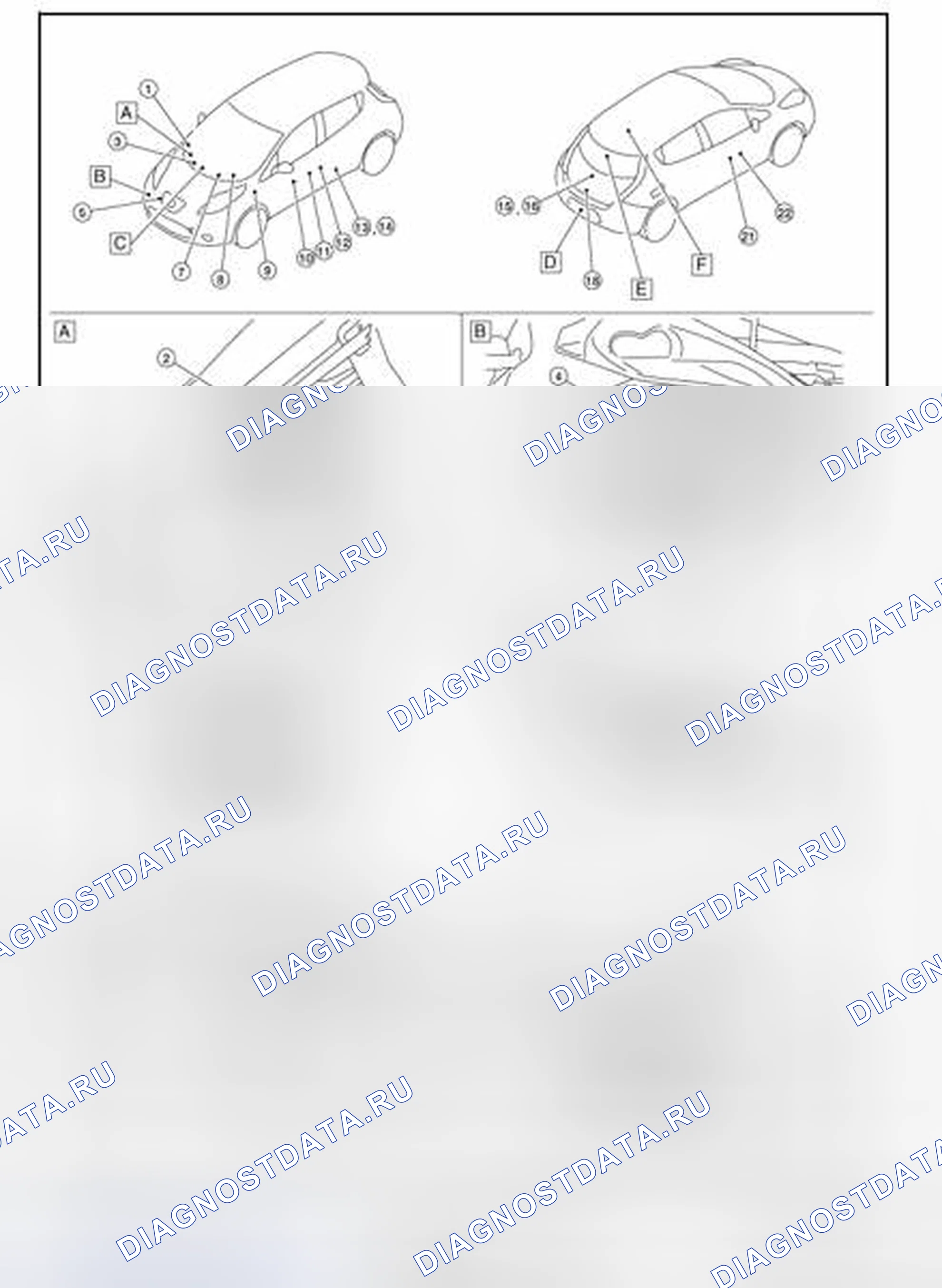 Рис. 114: Расположение компонентов. Nissan Leaf I