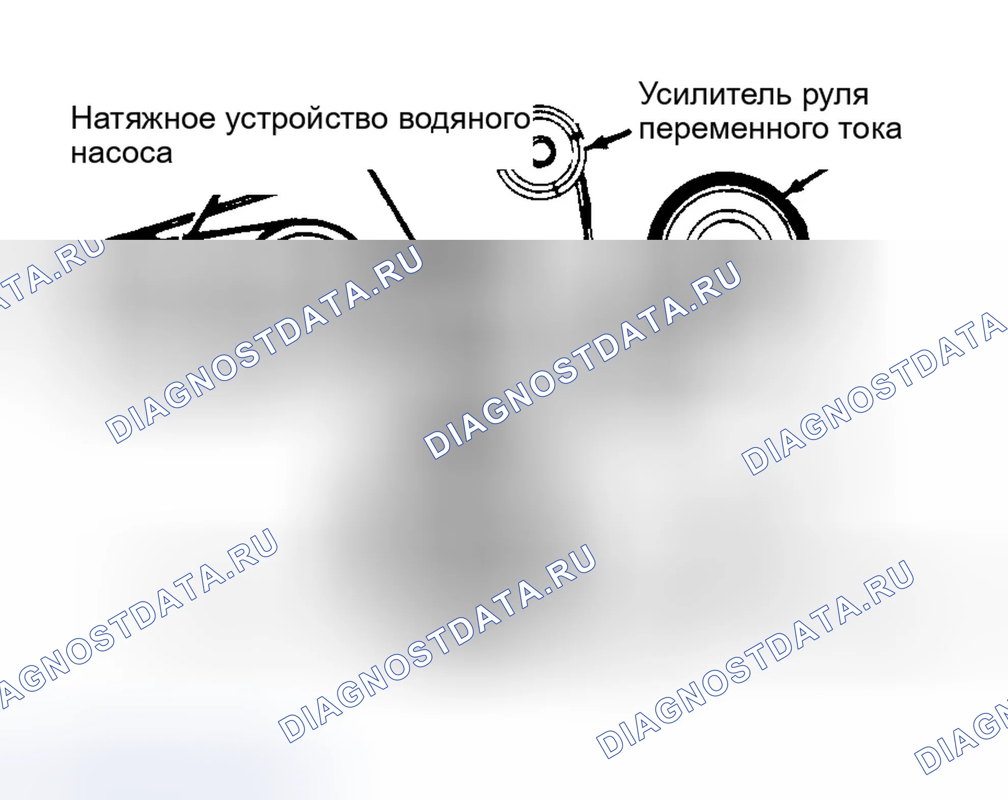 Рис. 16: Трассировка серпантинного ремня (3.8L SABLE и TAURUS 3.8L). Ford Thunderbird X
