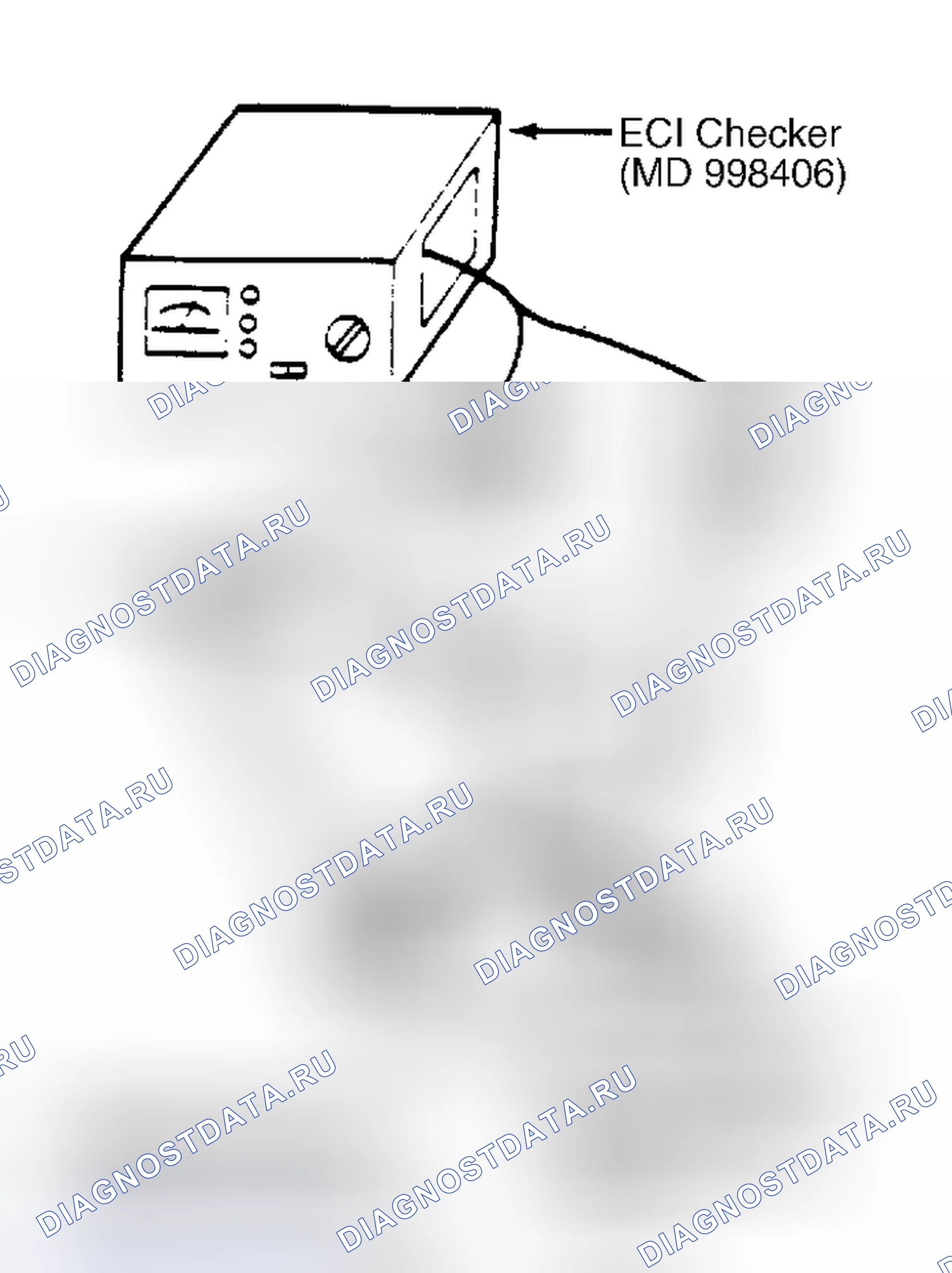 Рис. 12: ECI Checker и разъем кабеля MPI. Mitsubishi Galant V
