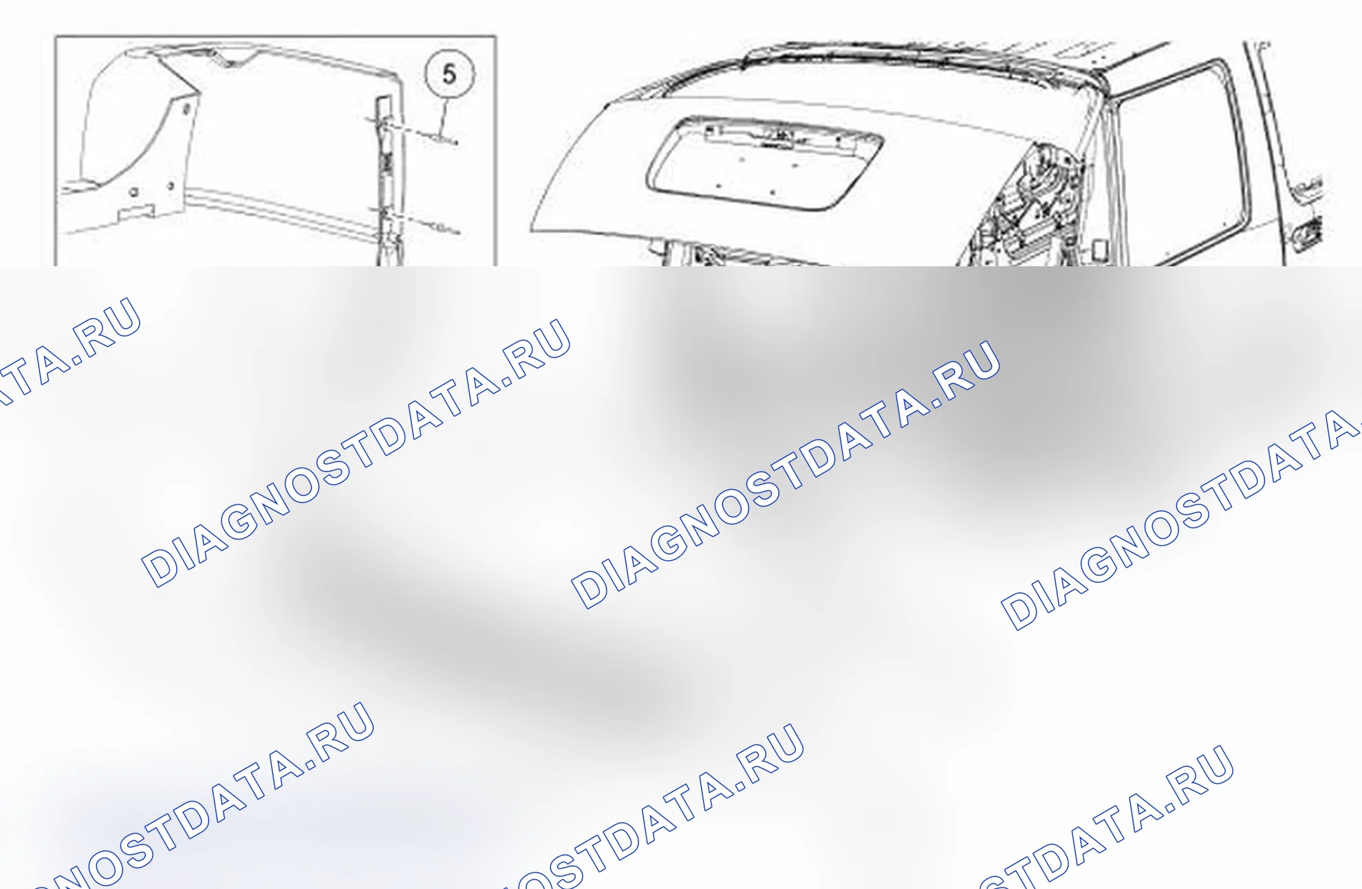 Рис. 52: Бампер - разнесенный вид, сзади. Ford Explorer Sport Trac II