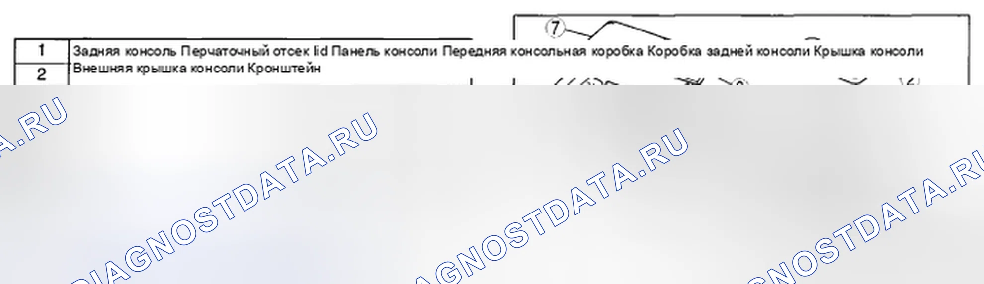 Рис. 56: Задняя консоль. Mazda RX-8 I рестайлинг