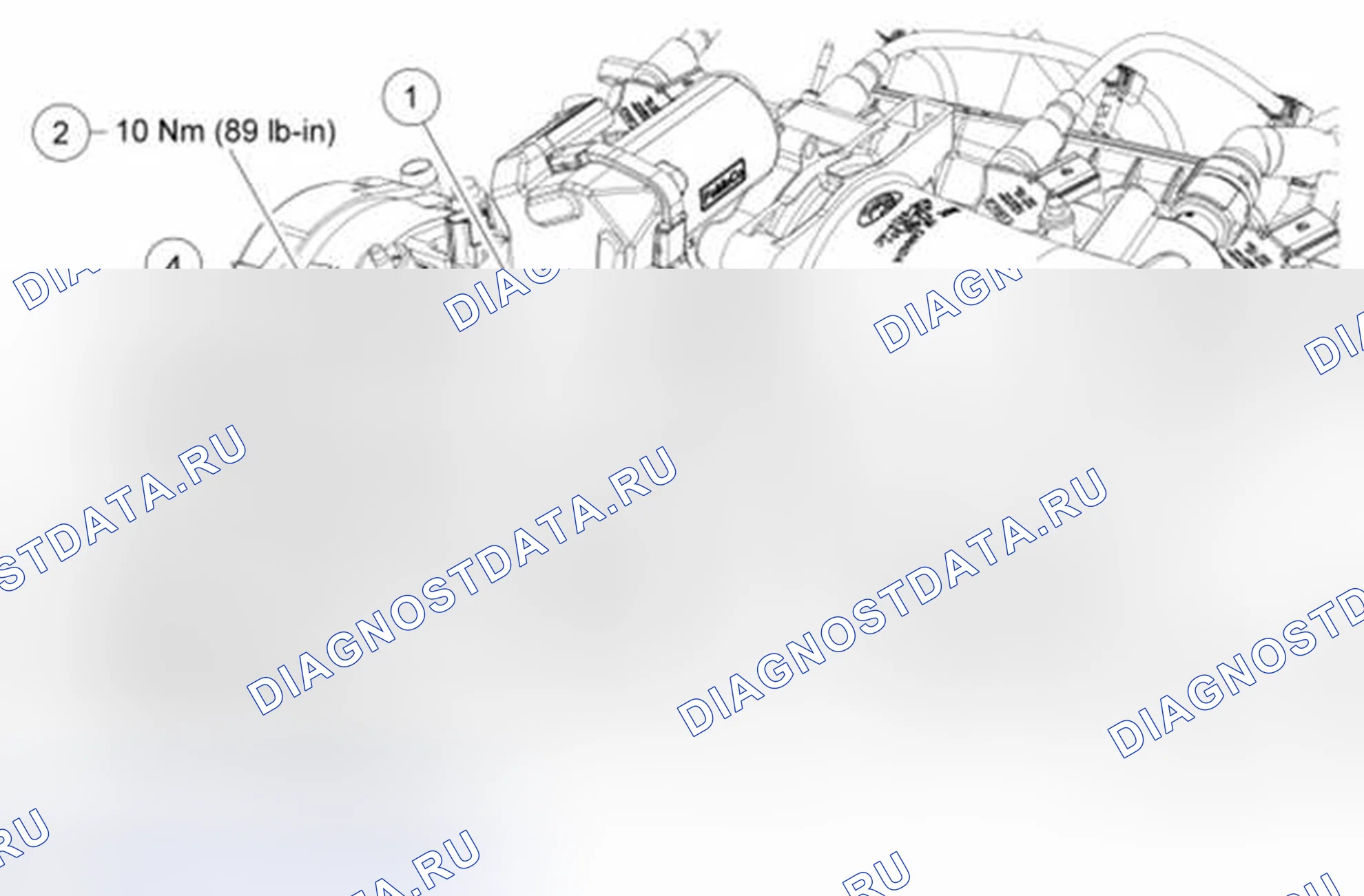 Рис. 302: Продувочный клапан 6.2L (2V) EVAP для двигателя. Ford Pickup F250 Super Duty II