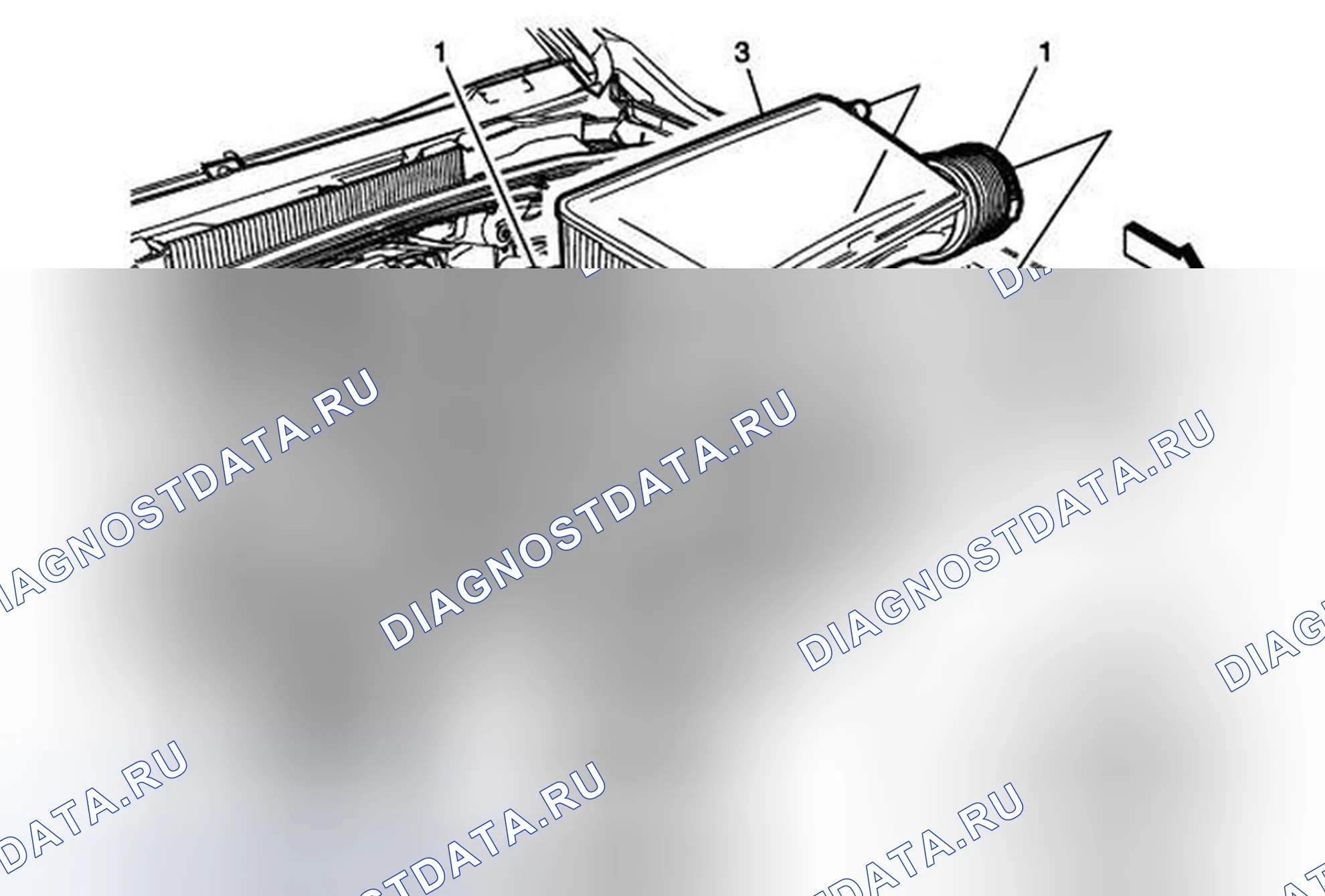 Рис. 49: Замена выходного воздуховода воздухоочистителя (Lcv). Cadillac ATS I