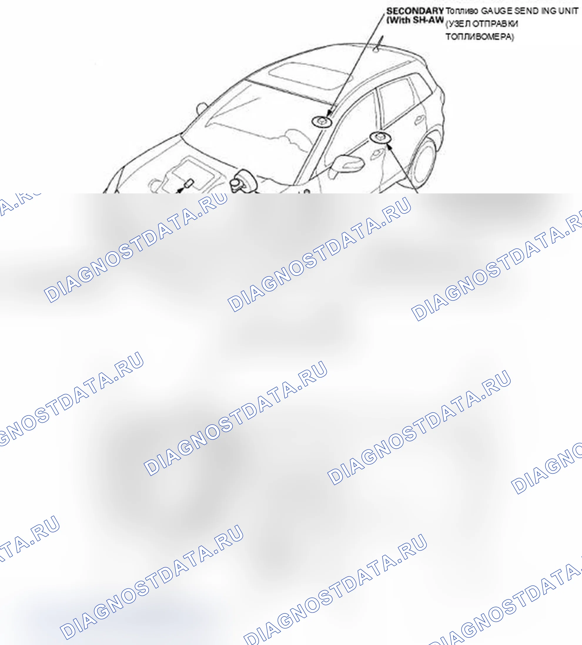 Рис. 1: Указатель расположения компонентов. Acura RDX I рестайлинг