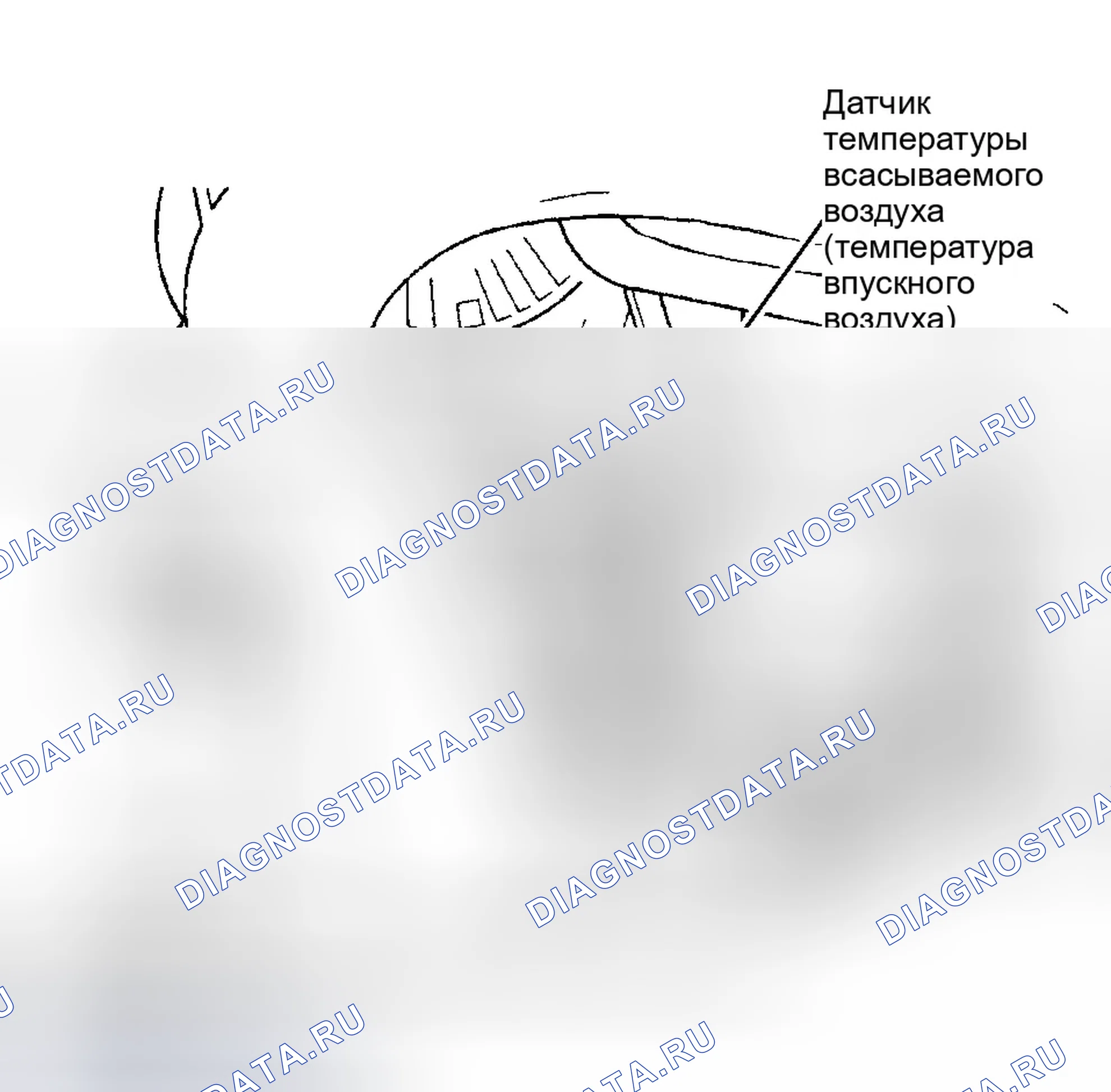 Рис. 42: Расположение датчика температуры всасываемого воздуха (температура впускного воздуха). Chrysler Cirrus I