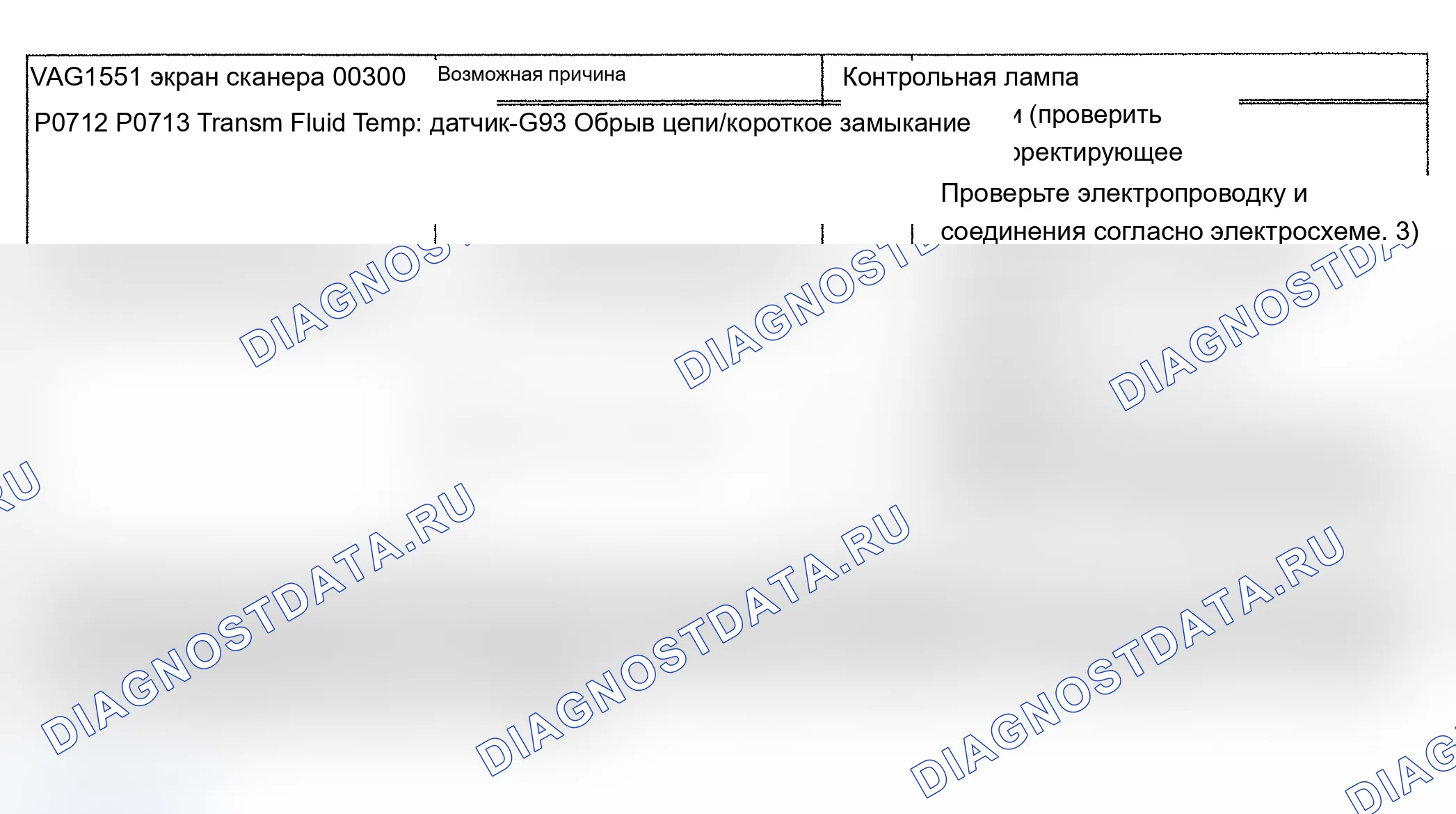 Рис. 77: 00300/P0712 и P0713 расшифровка кода ошибки: ДАТЧИК ТЕМПЕРАТУРЫ КОРОБКИ ПЕРЕДАЧ. Audi A6 C4