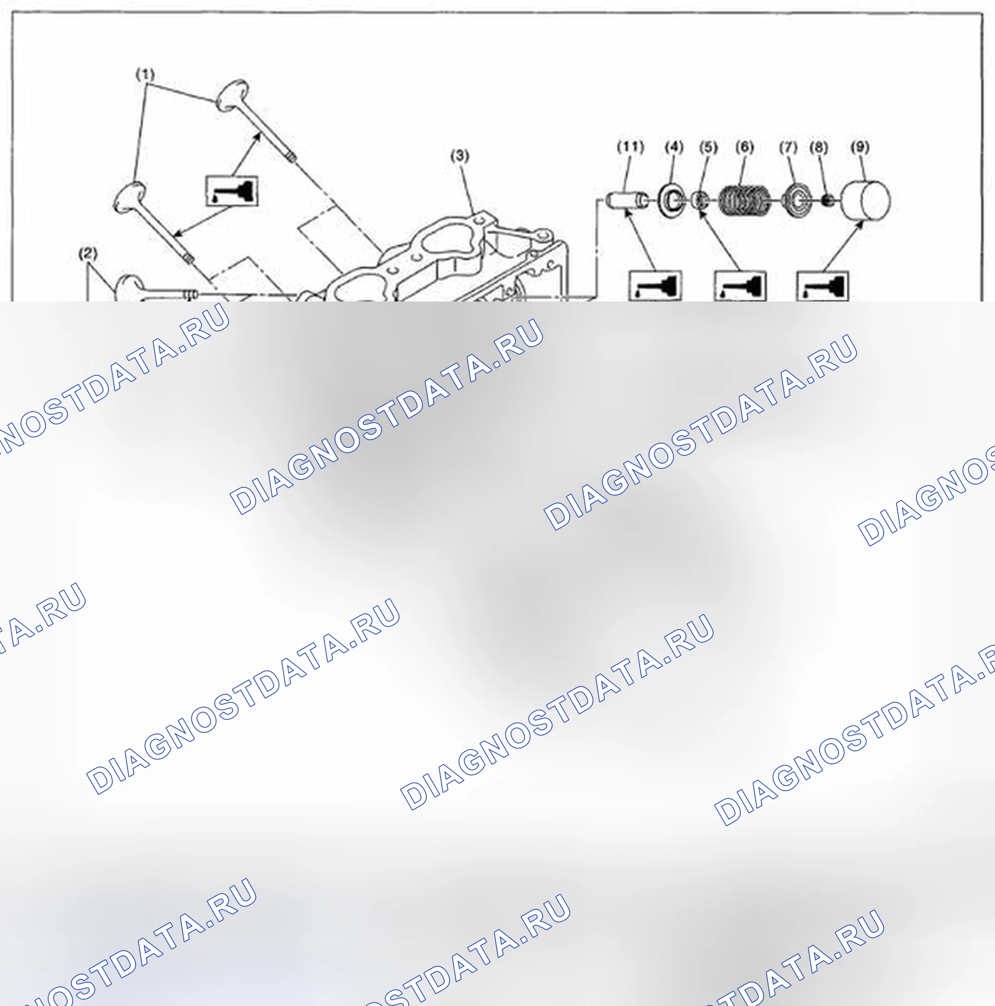 Рис. 64: ГОЛОВКА ЦИЛИНДРА И КЛАПАН В СБОРЕ. Subaru Impreza WRX GE рестайлинг