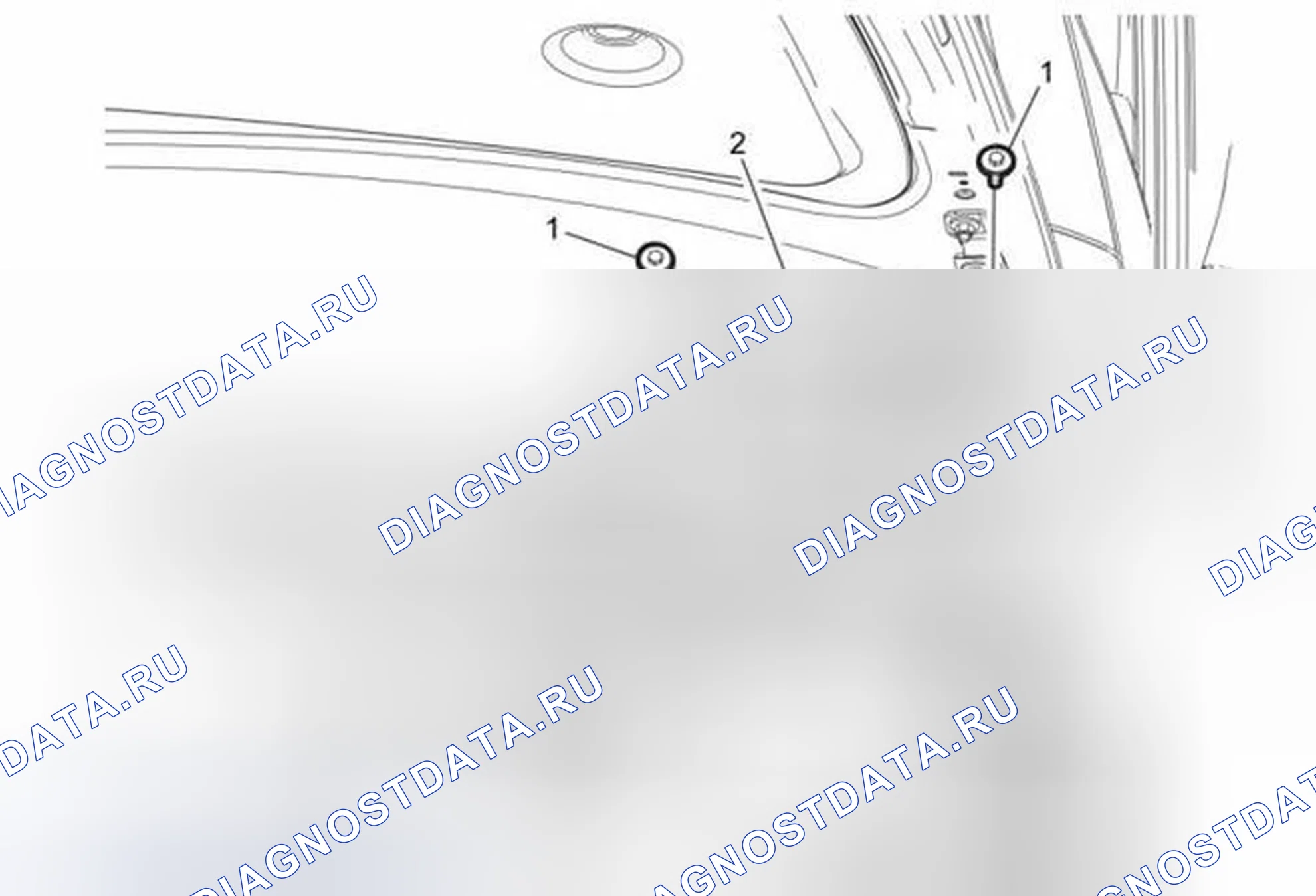 Рис. 21: Замена кронштейна двигателя стеклоочистителя (водитель). Cadillac ELR I