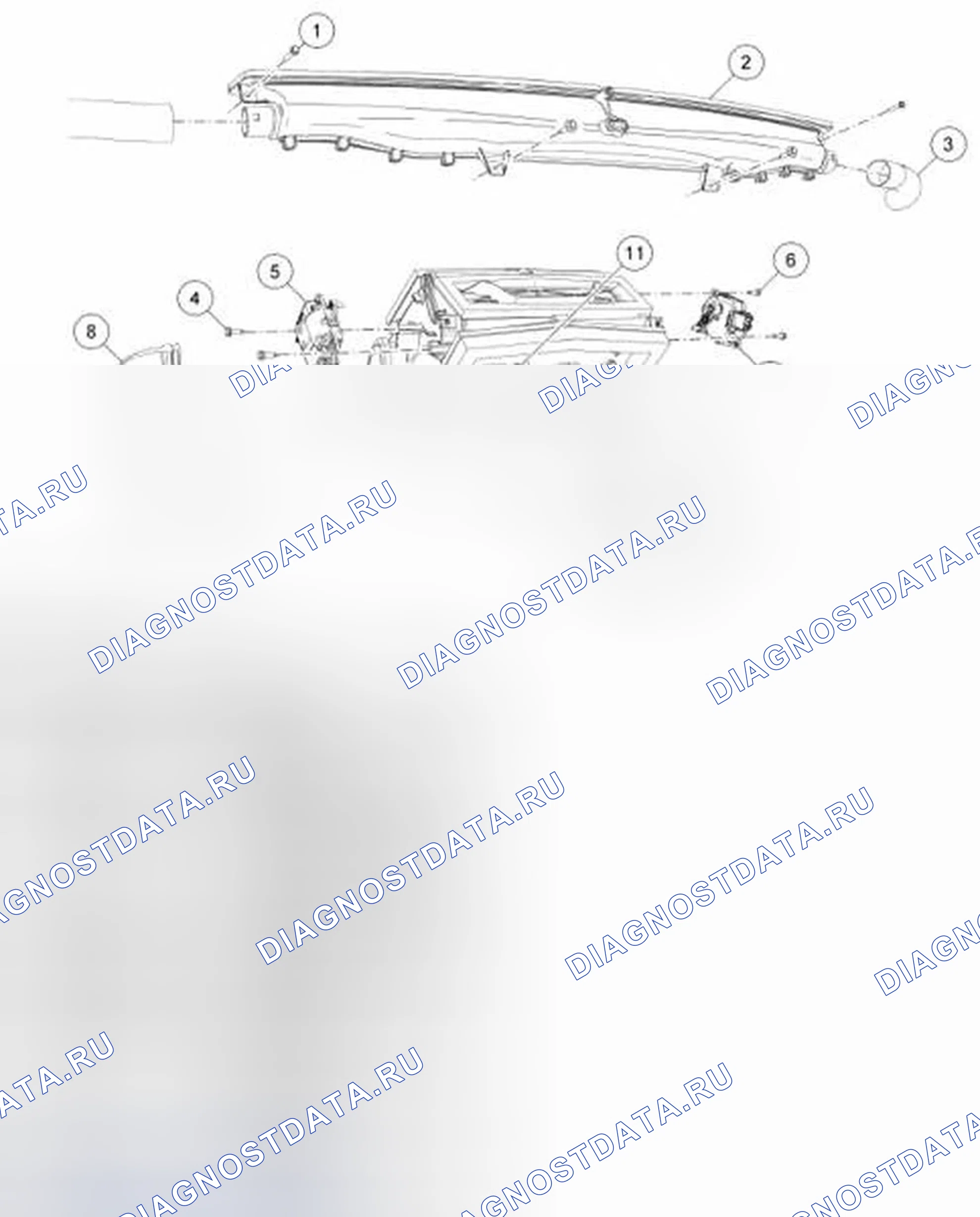 Рис. 19: Идентификация компонентов приточной камеры. Ford Mustang V