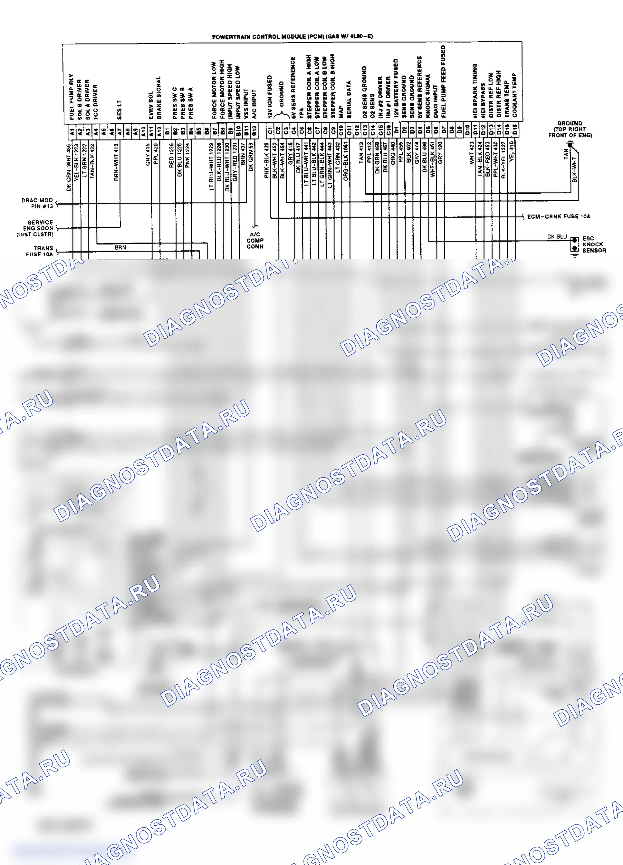 Wiring Diagram ("P" Series Motorhome 5.7L & 7.4L W/4L80-E Trans.). GMC Pickup C2500 