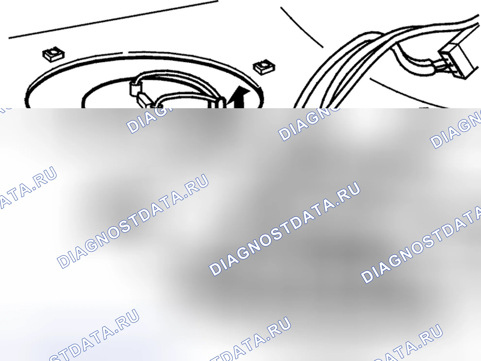 Рис. 36: Прокладка жгута проводов. Volvo C70 I