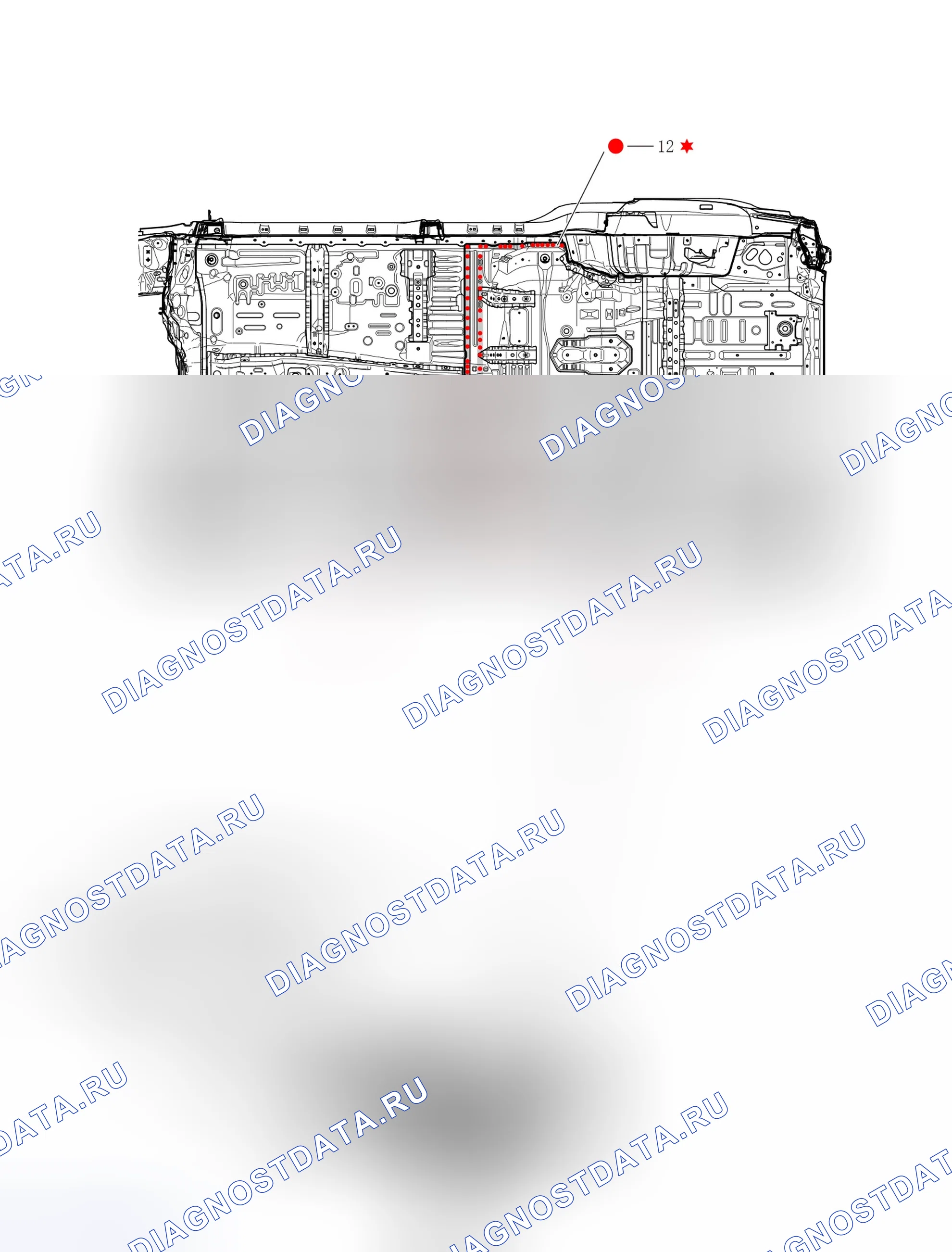 Узел среднего и заднего пола — Haval H9. Haval H9 I рестайлинг
