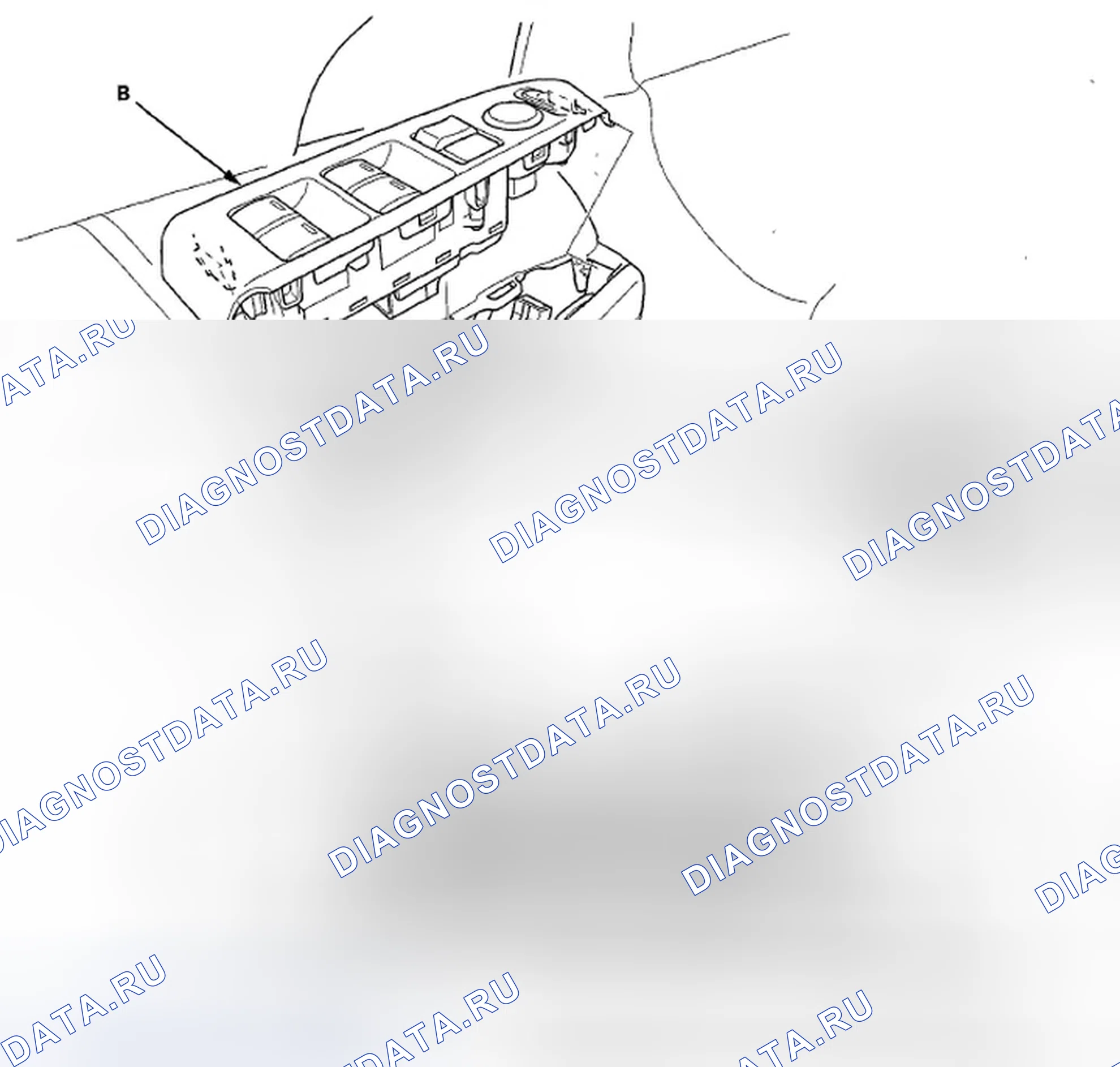 Рис. 18: Входной тест главного переключателя окна питания. Honda Crosstour I