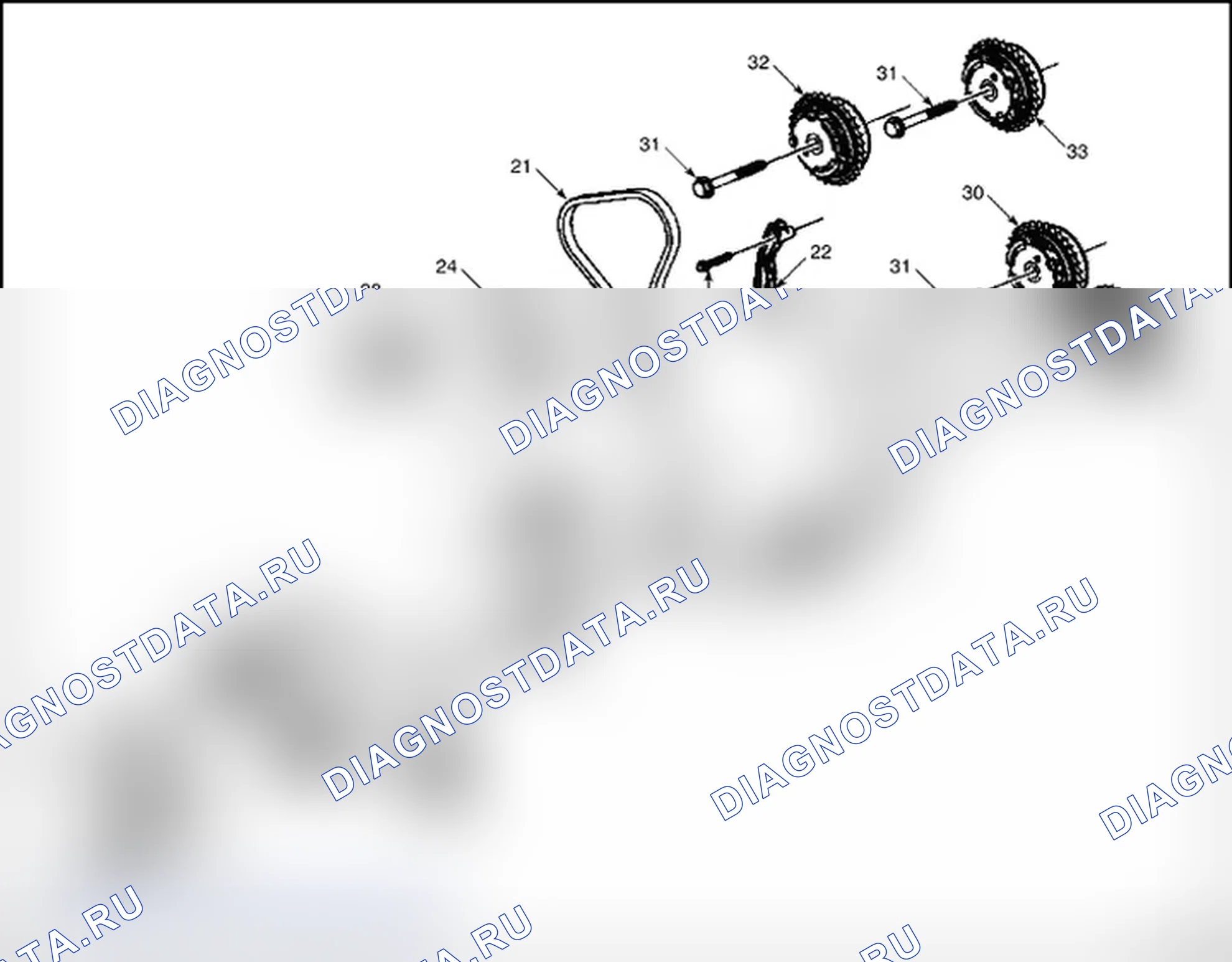 Схема цепи привода газораспределительного механизма. Opel Antara I рестайлинг