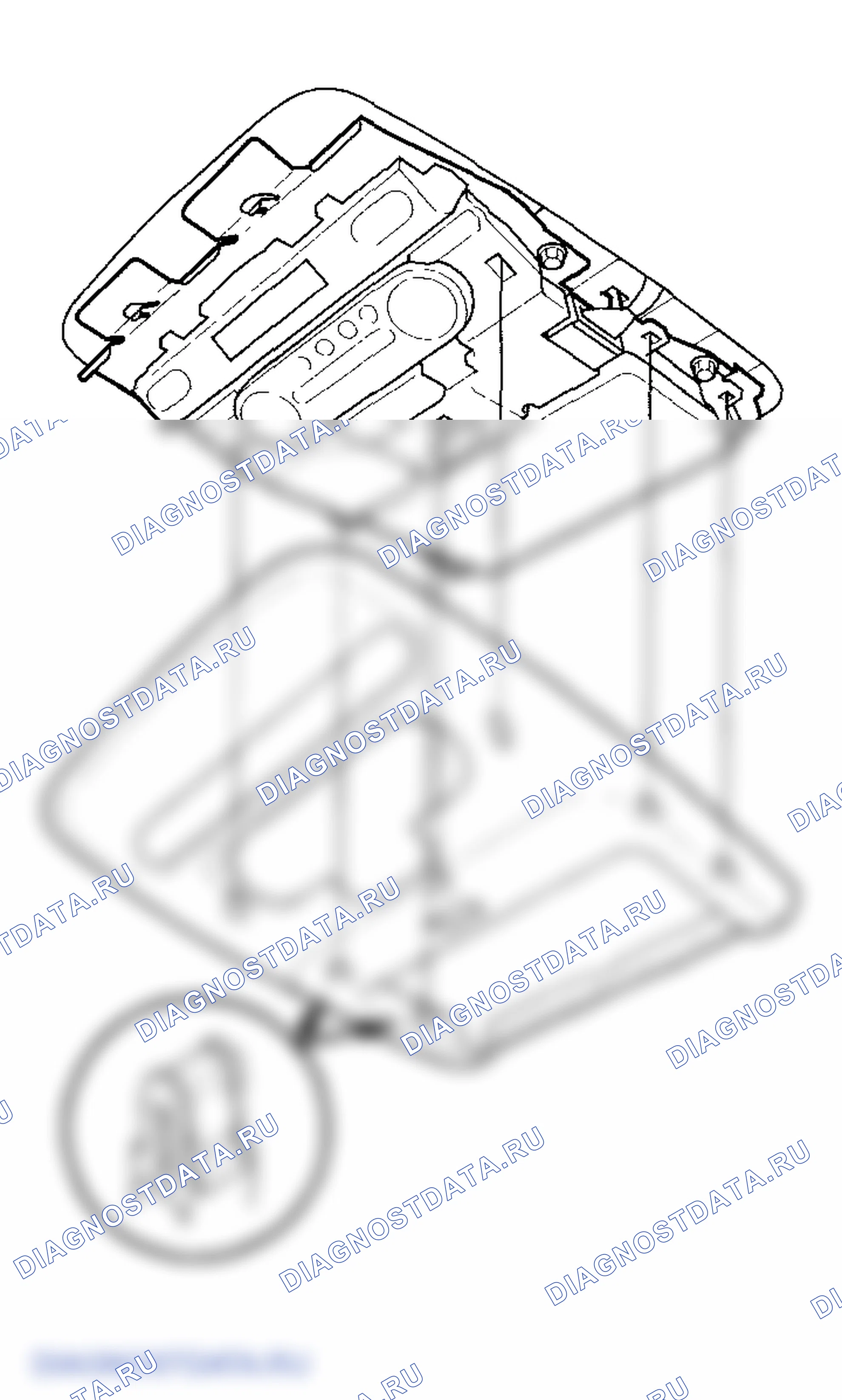Рис. 81: Задний контроллер и снятие / установка экрана. Honda Odyssey III