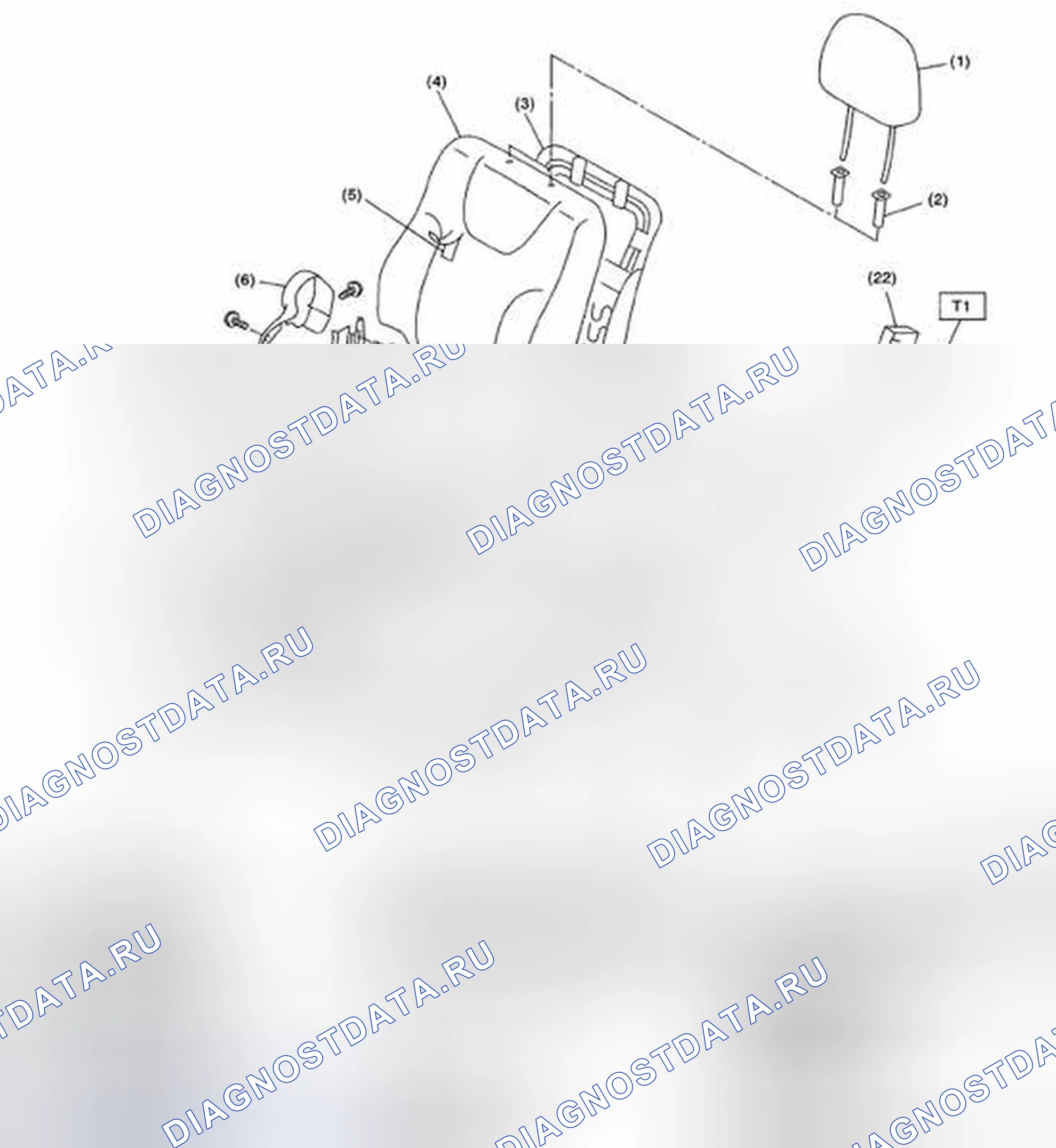 Рис. 19: ПЕРЕДНЕЕ СИДЕНЬЕ ЛЕВОЕ. Subaru Impreza WRX GH