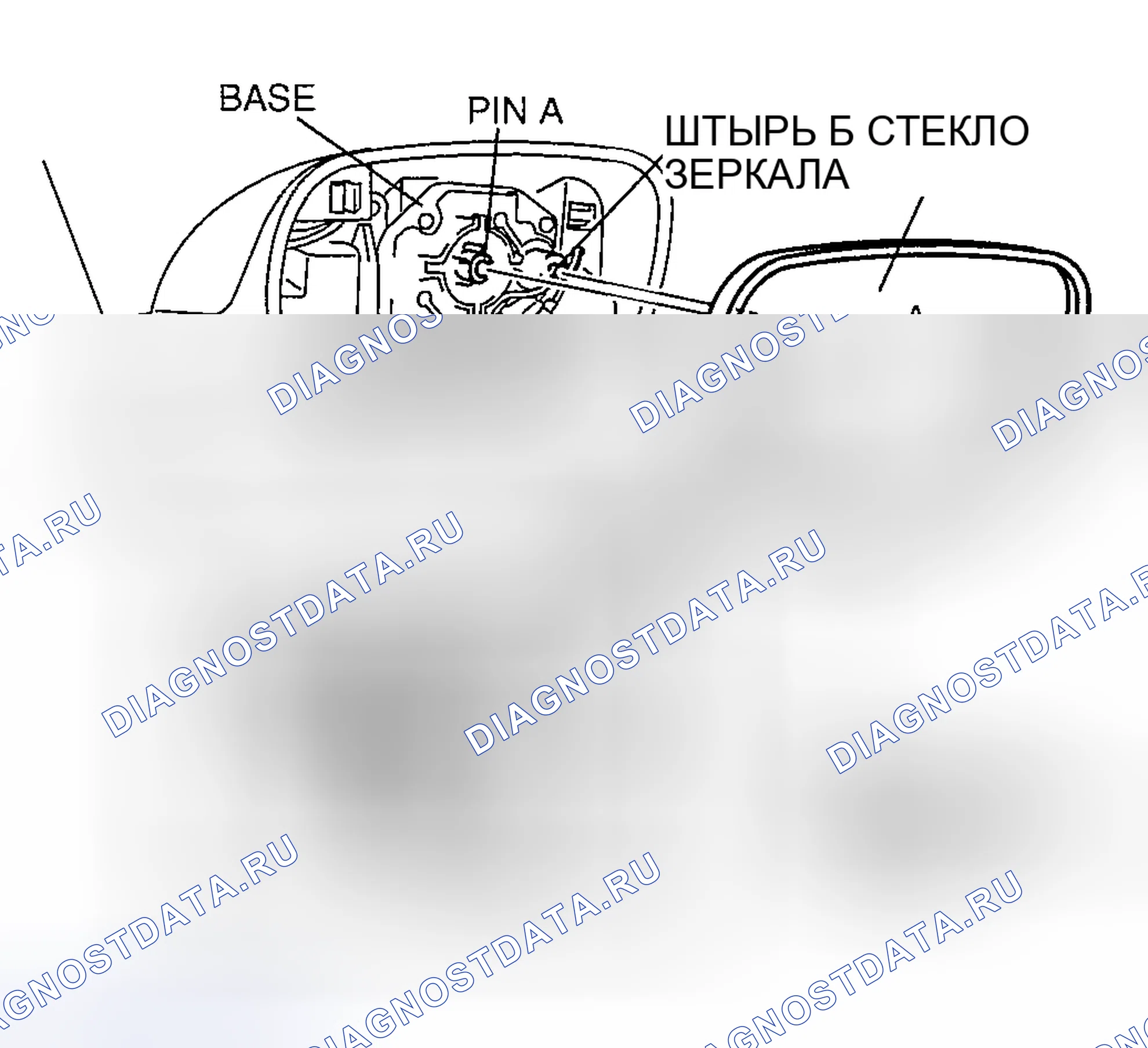 Рис. 20: Сборка стекла внешнего зеркала Примечание. Mazda RX-8 I
