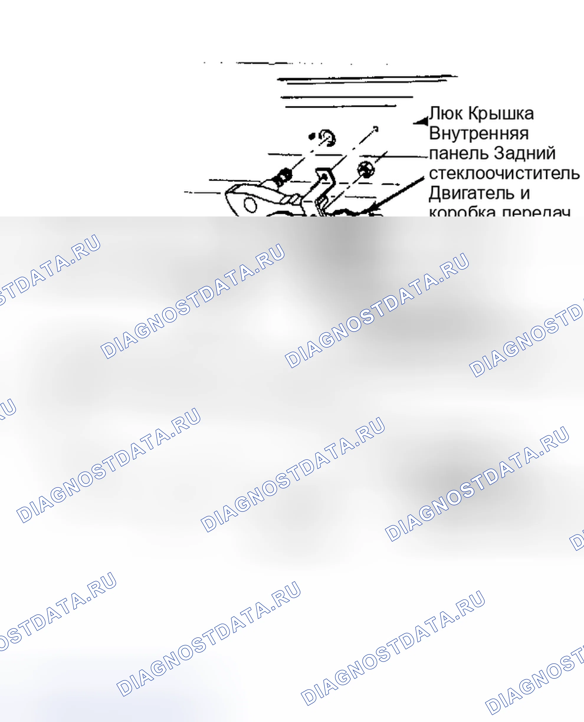 Рис. 8: Демонтаж и монтаж электродвигателя стеклоочистителя дверь багажника. Pontiac Sunbird II