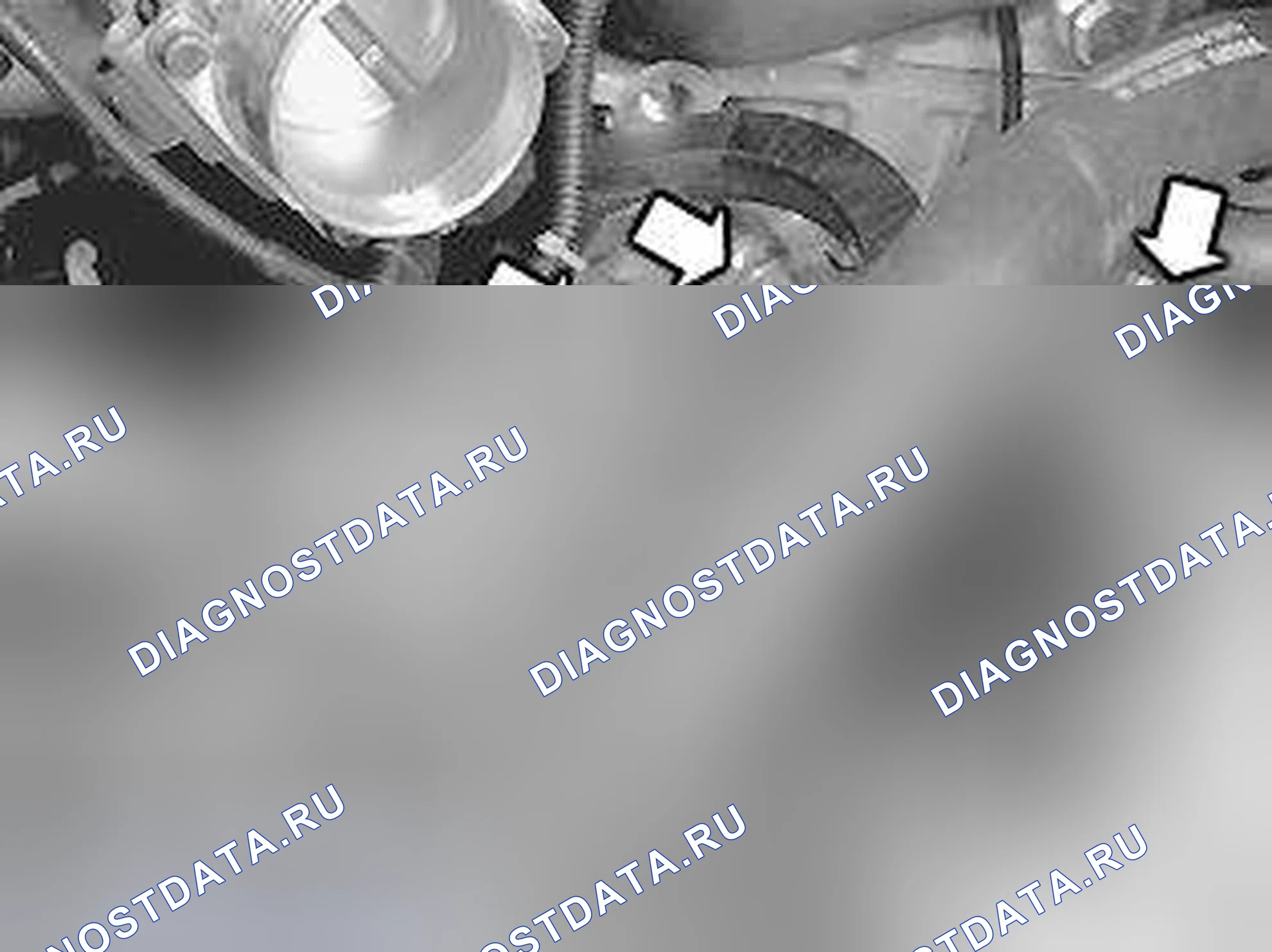 Рис. 682: Демонтаж резьбового соединения, трансмиссия / двигатель. Volvo V40 I рестайлинг