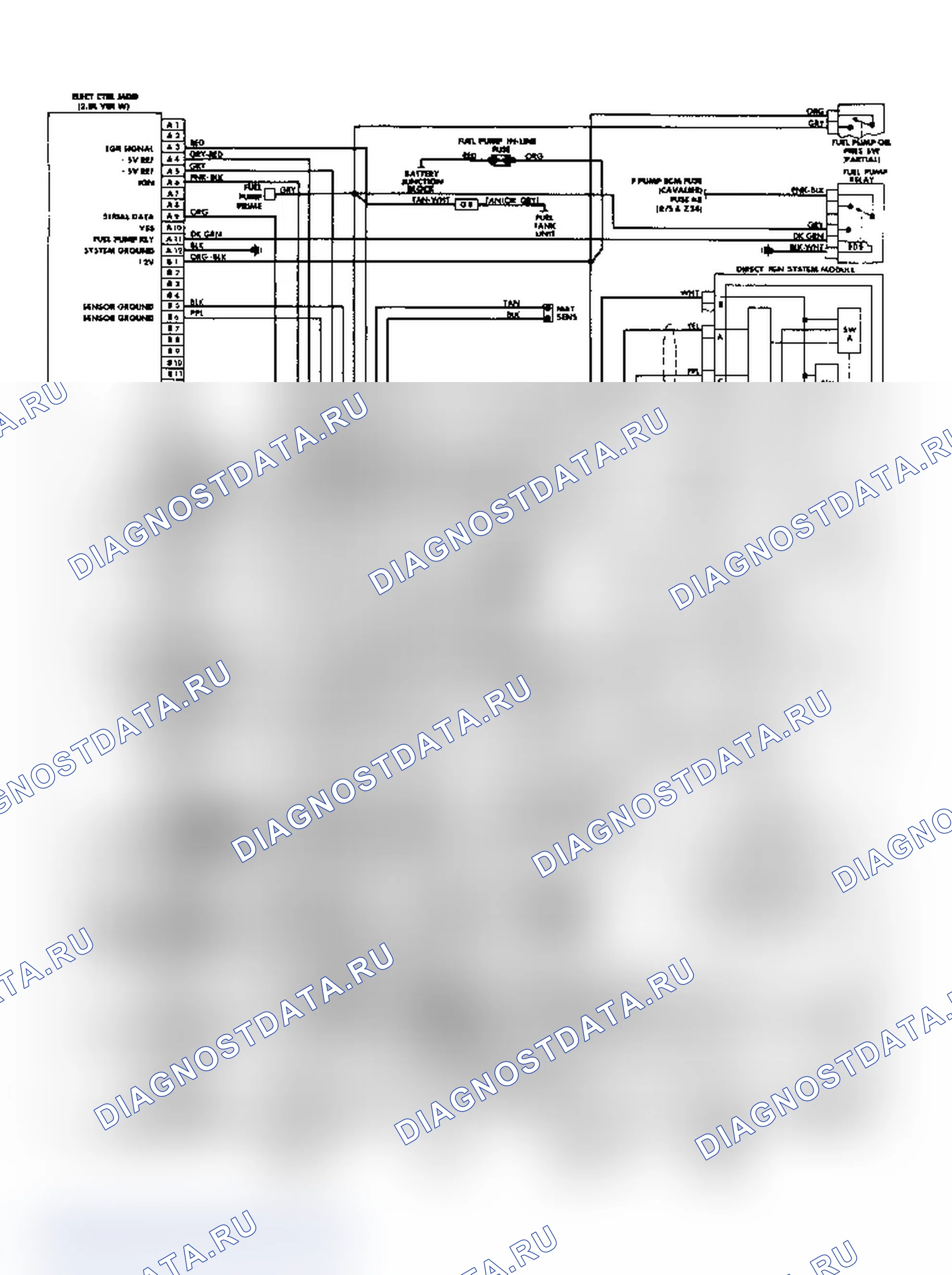 Рис. 19: Схема проводки кавальера 2.8L впрыска топлива 1988. Chevrolet Camaro III рестайлинг