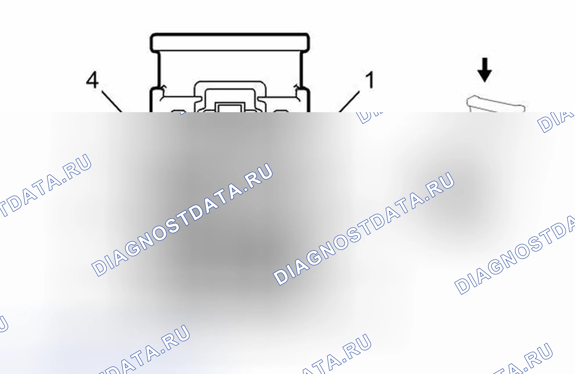Рис. 247: Вид с торца разъема X4 модуля управления корпусом K9. Chevrolet Cruze I рестайлинг