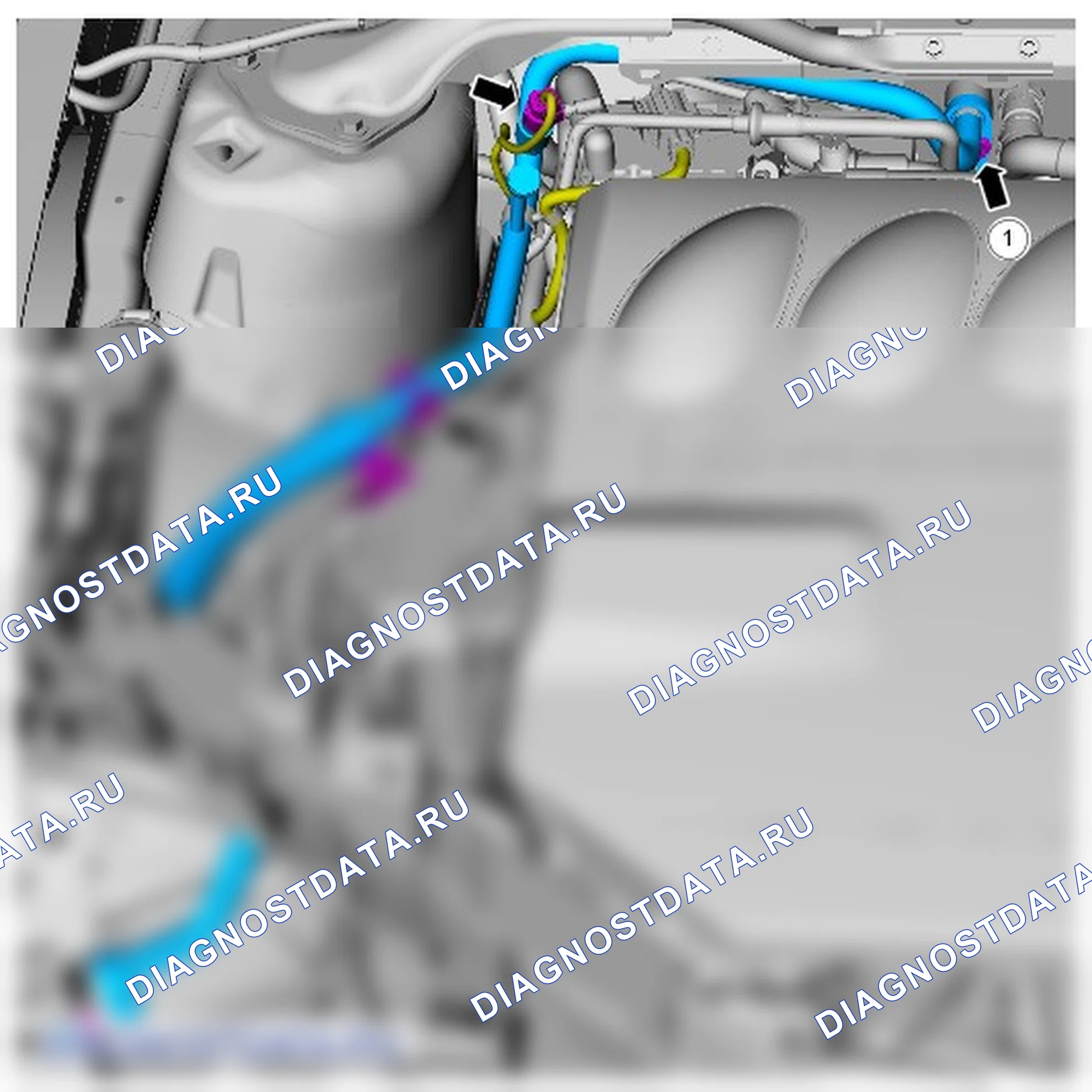 Как снять и установить выпускной трубопровод испарителя. Ford Kuga I